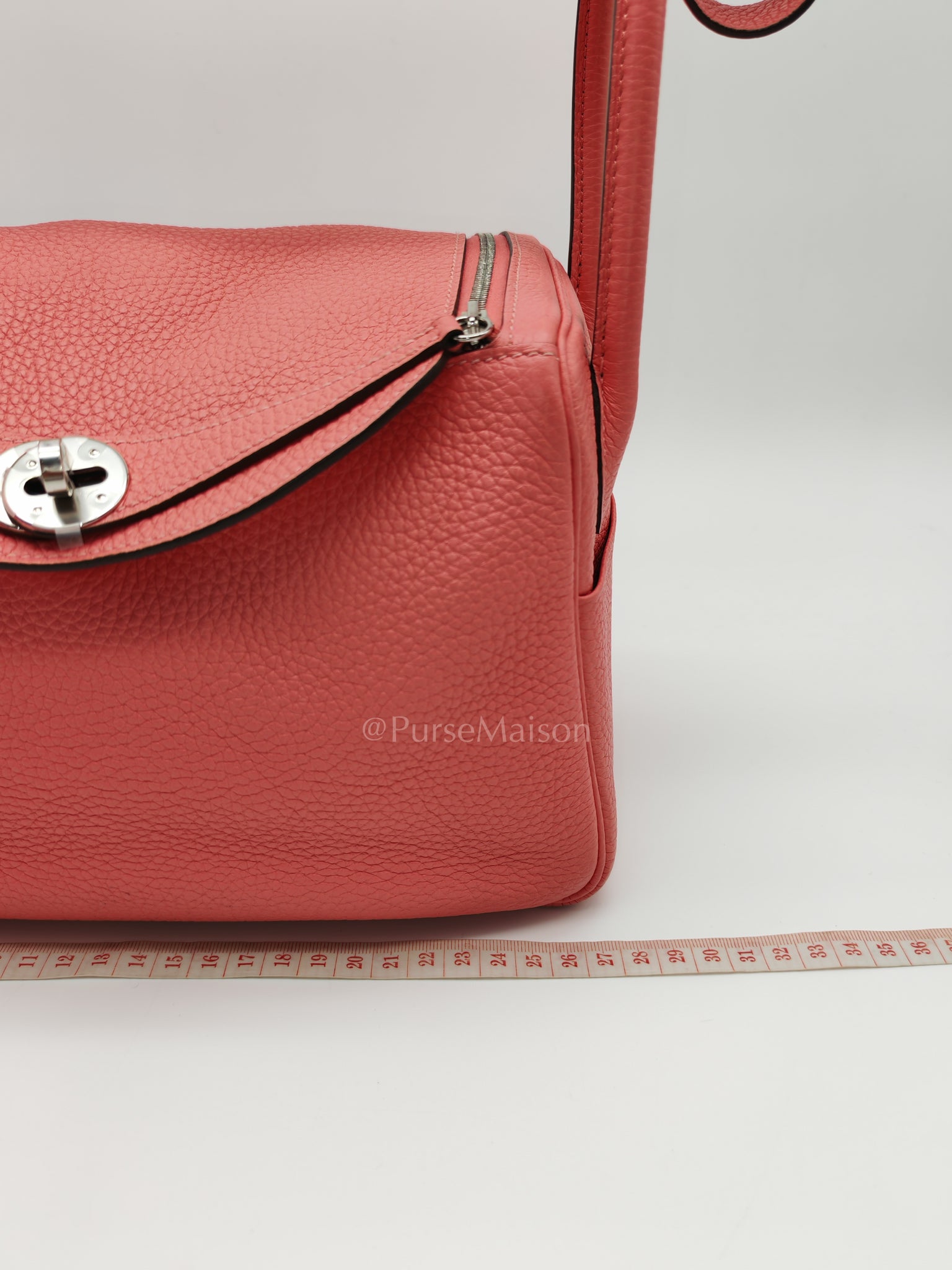 Lindy 26 in Rose Azalee Clemence Leather and Palladium Hardware Stamp Z (2021) | Purse Maison Luxury Bags Shop