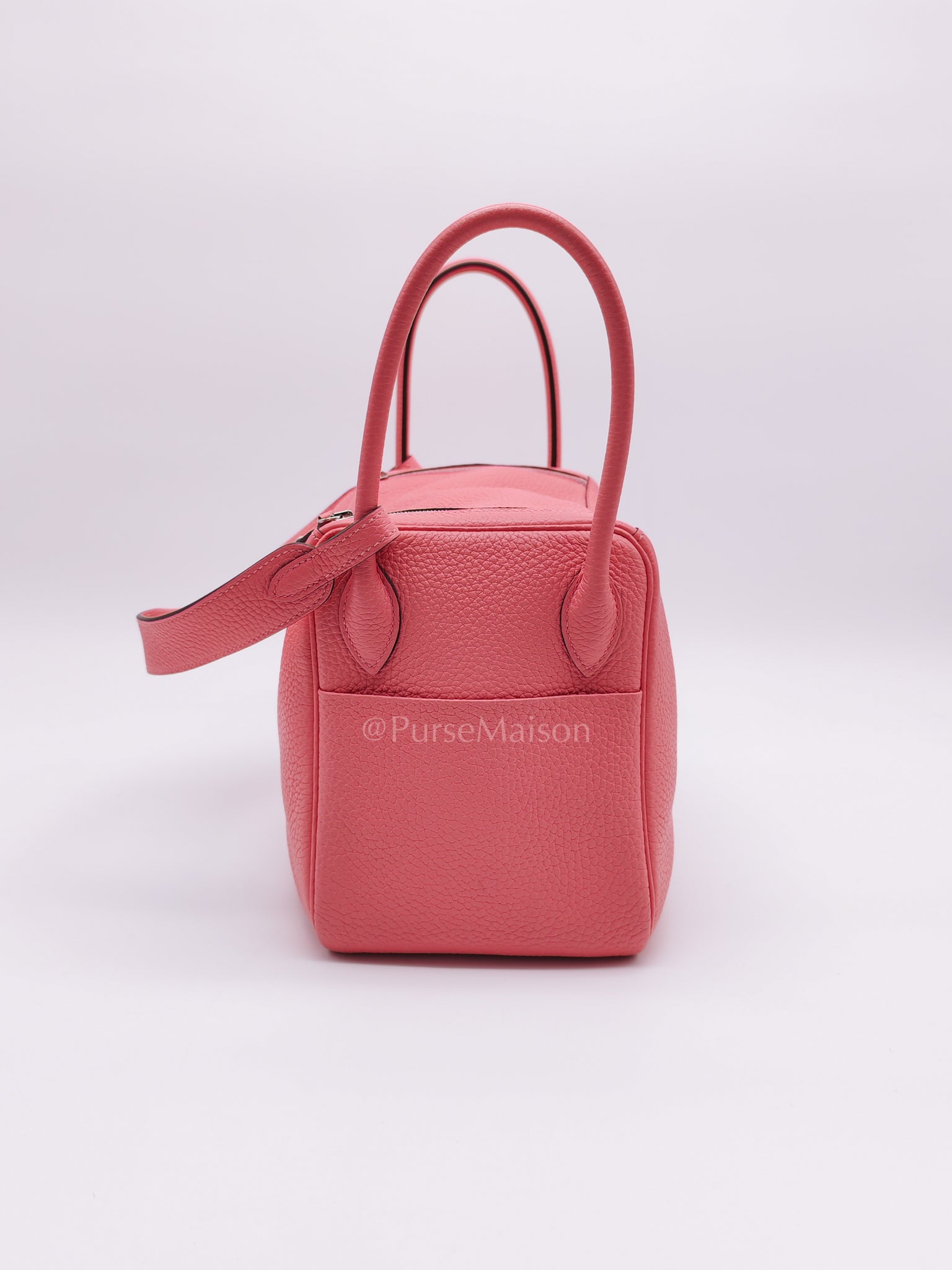 Lindy 26 in Rose Azalee Clemence Leather and Palladium Hardware Stamp Z (2021) | Purse Maison Luxury Bags Shop