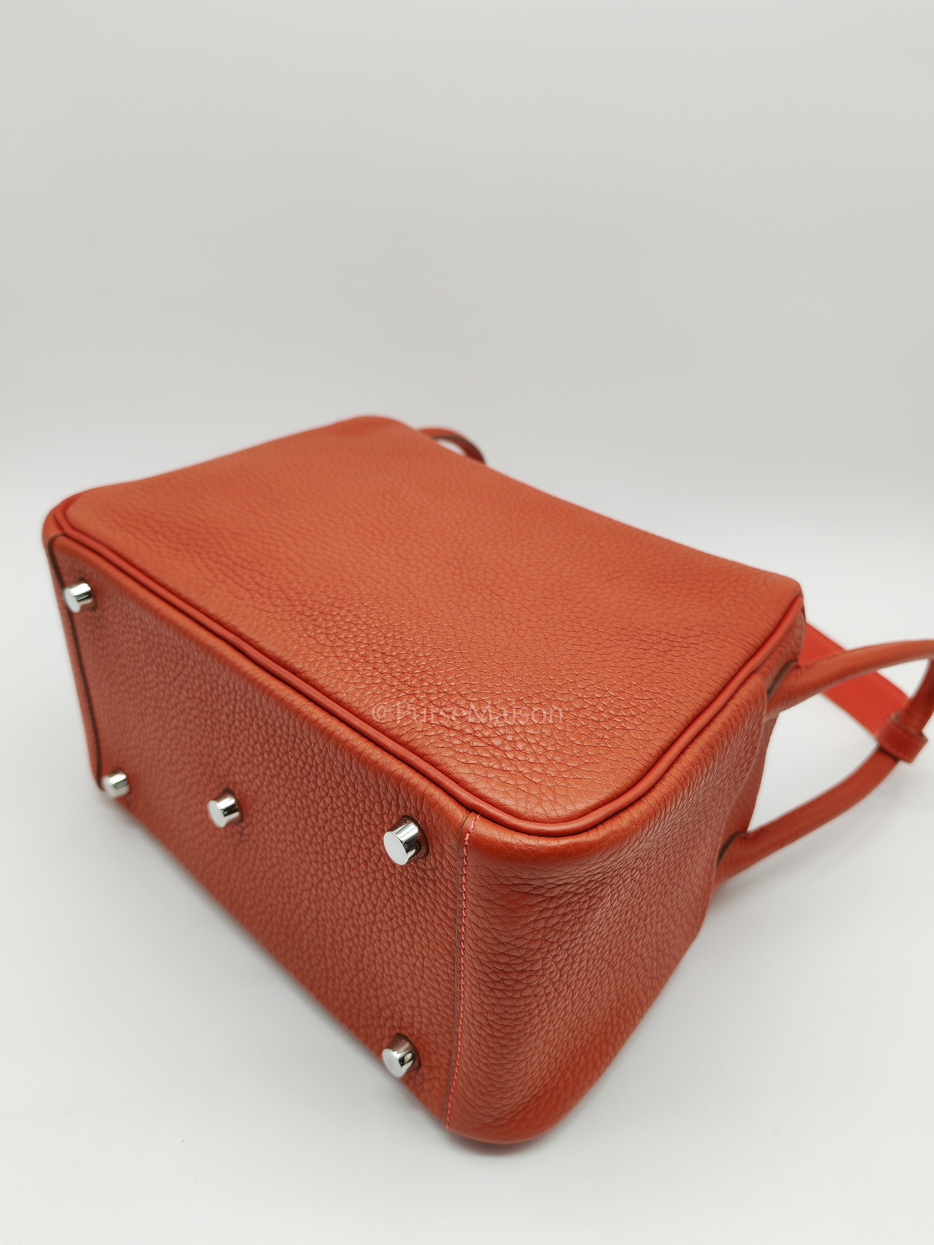 Lindy 26 in Sanguine Clemence Leather and Palladium Hardware Square P (2012) | Purse Maison Luxury Bags Shop