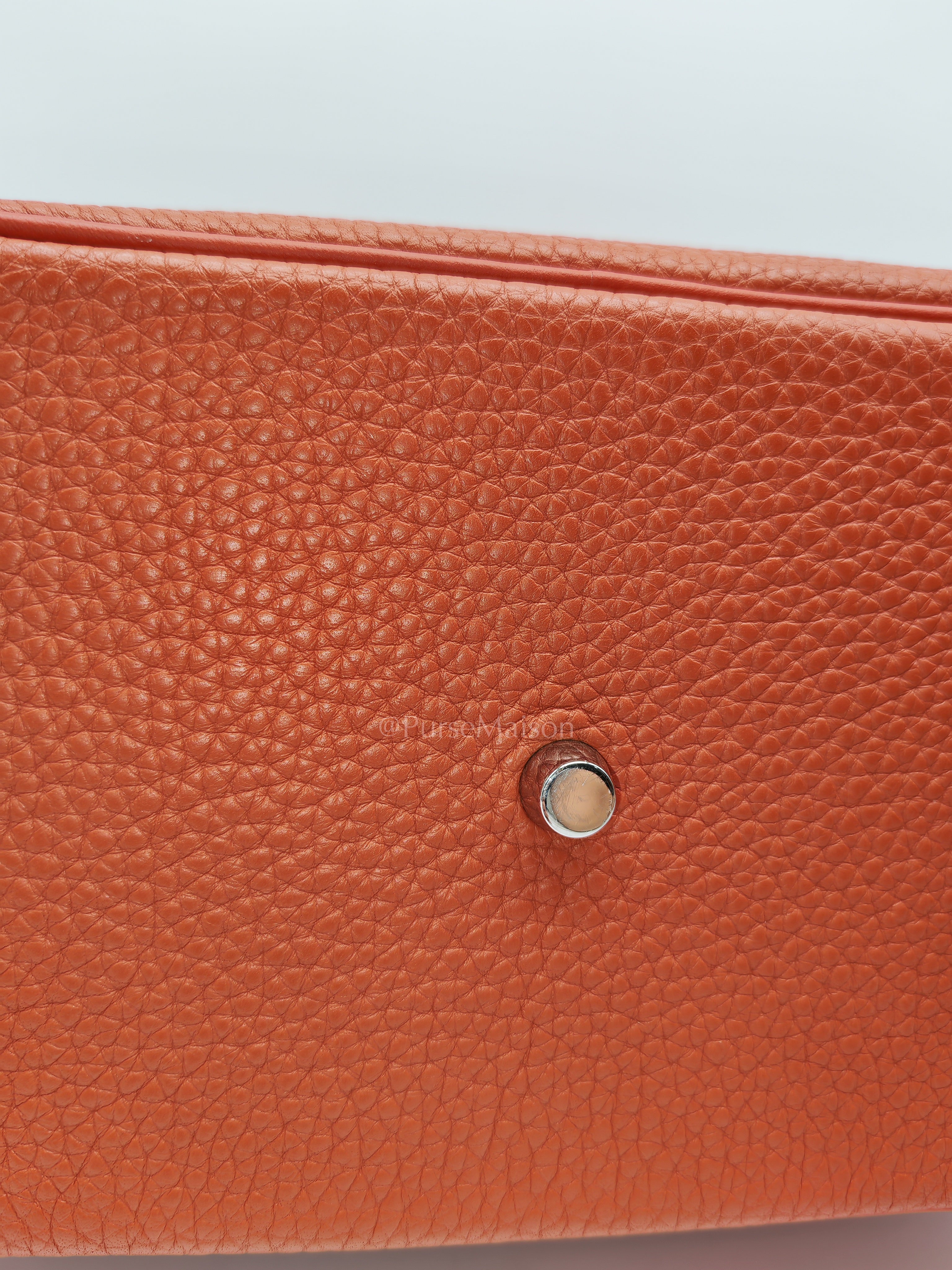 Lindy 26 in Sanguine Clemence Leather and Palladium Hardware Square P (2012) | Purse Maison Luxury Bags Shop