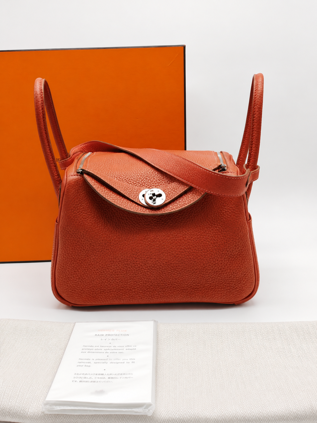 Lindy 26 in Sanguine Clemence Leather and Palladium Hardware Square P (2012) | Purse Maison Luxury Bags Shop