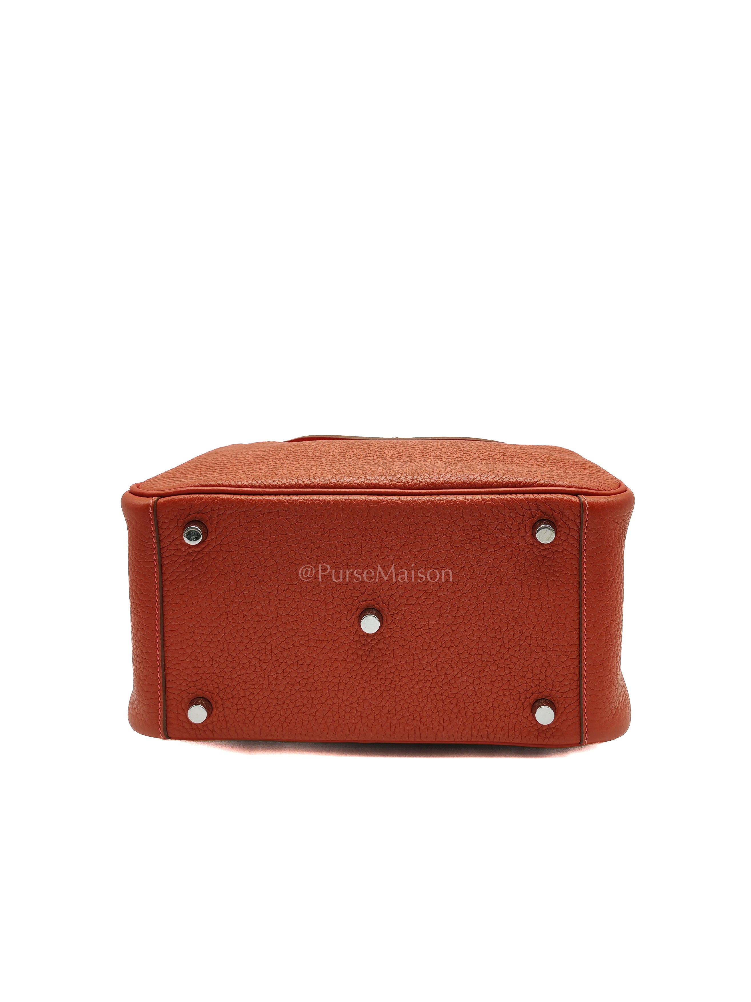 Lindy 26 in Sanguine Clemence Leather and Palladium Hardware Square P (2012) | Purse Maison Luxury Bags Shop