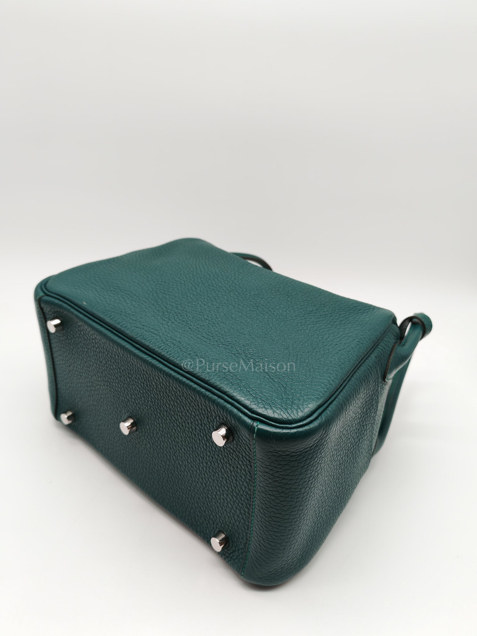 Lindy 26 Malachite Green Clemence Leather and Palladium Hardware Stamp A (2017) | Purse Maison Luxury Bags Shop