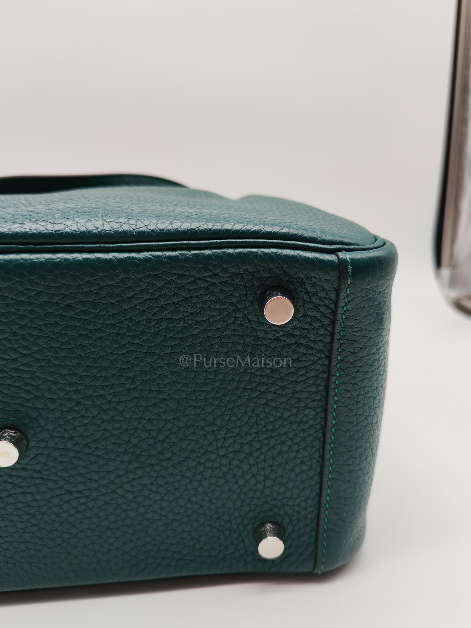 Lindy 26 Malachite Green Clemence Leather and Palladium Hardware Stamp A (2017) | Purse Maison Luxury Bags Shop