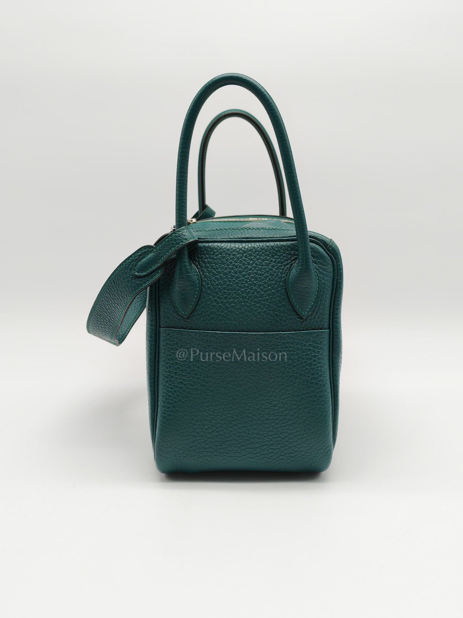 Lindy 26 Malachite Green Clemence Leather and Palladium Hardware Stamp A (2017) | Purse Maison Luxury Bags Shop
