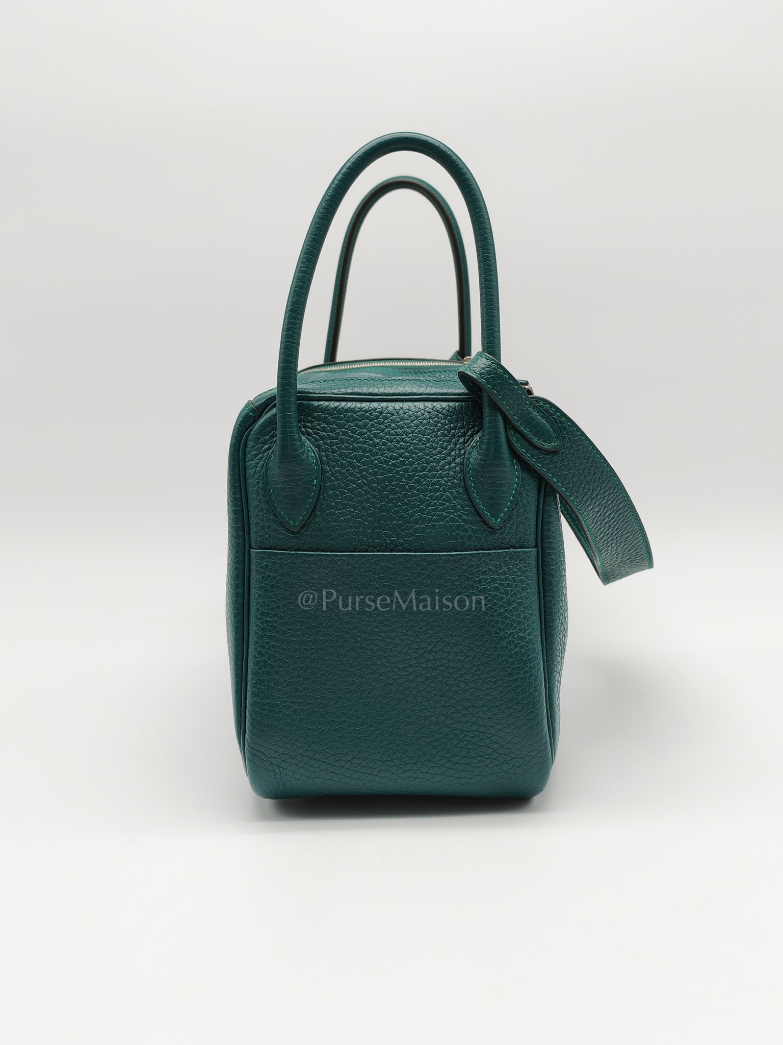 Lindy 26 Malachite Green Clemence Leather and Palladium Hardware Stamp A (2017) | Purse Maison Luxury Bags Shop