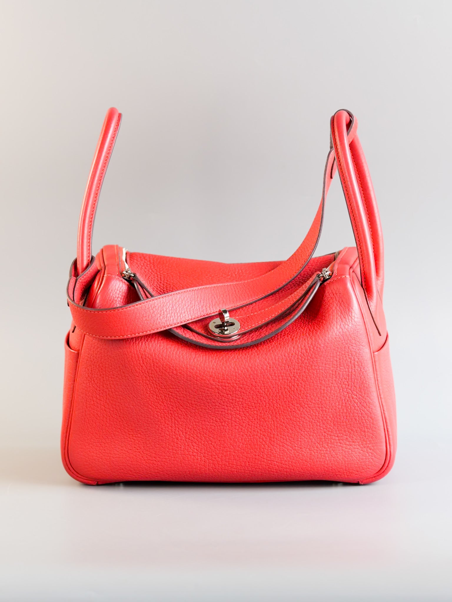 Lindy 26 Rouge Clemence Palladium Hardware Stamp X | Purse Maison Luxury Bags Shop