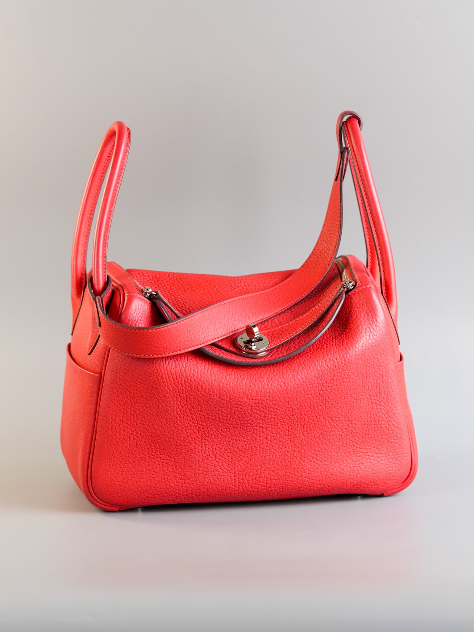 Lindy 26 Rouge Clemence Palladium Hardware Stamp X | Purse Maison Luxury Bags Shop