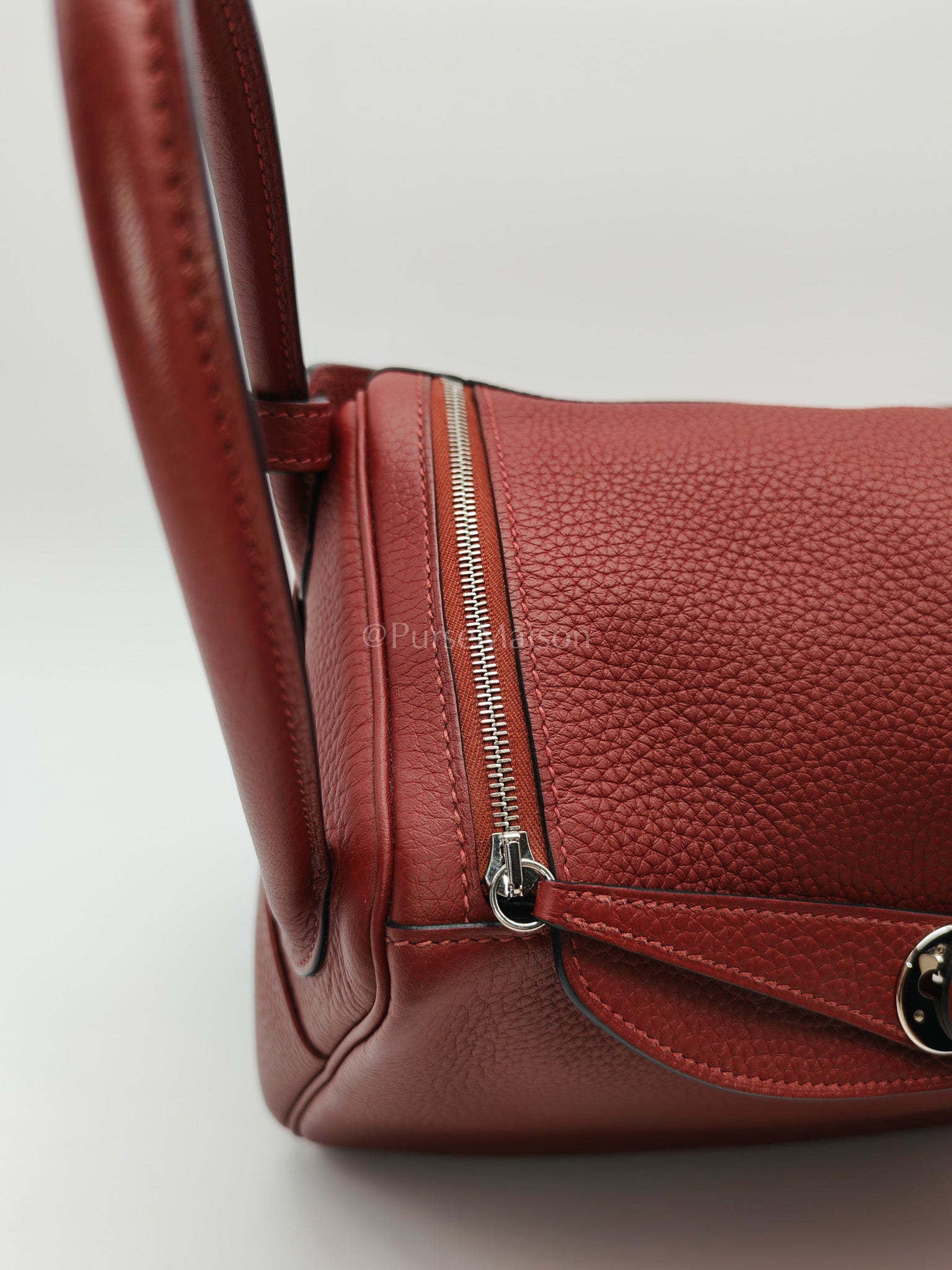 Lindy 26 Rouge H Clemence in Palladium Hardware Stamp W(2024) | Purse Maison Luxury Bags Shop