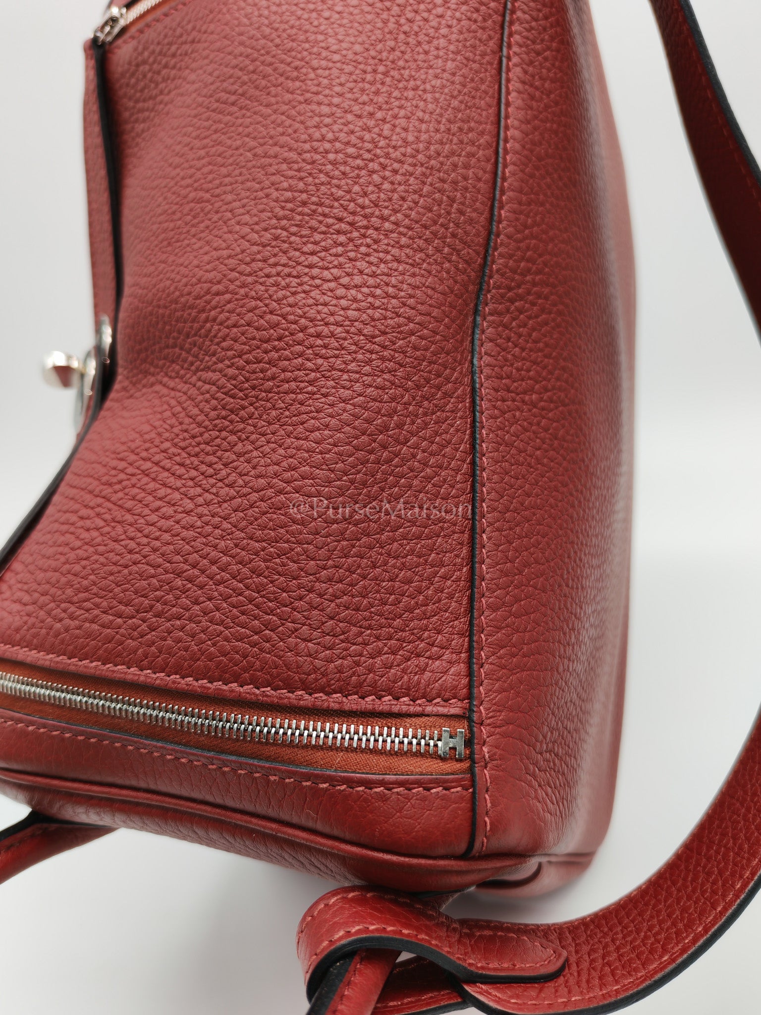 Lindy 26 Rouge H Clemence in Palladium Hardware Stamp W(2024) | Purse Maison Luxury Bags Shop