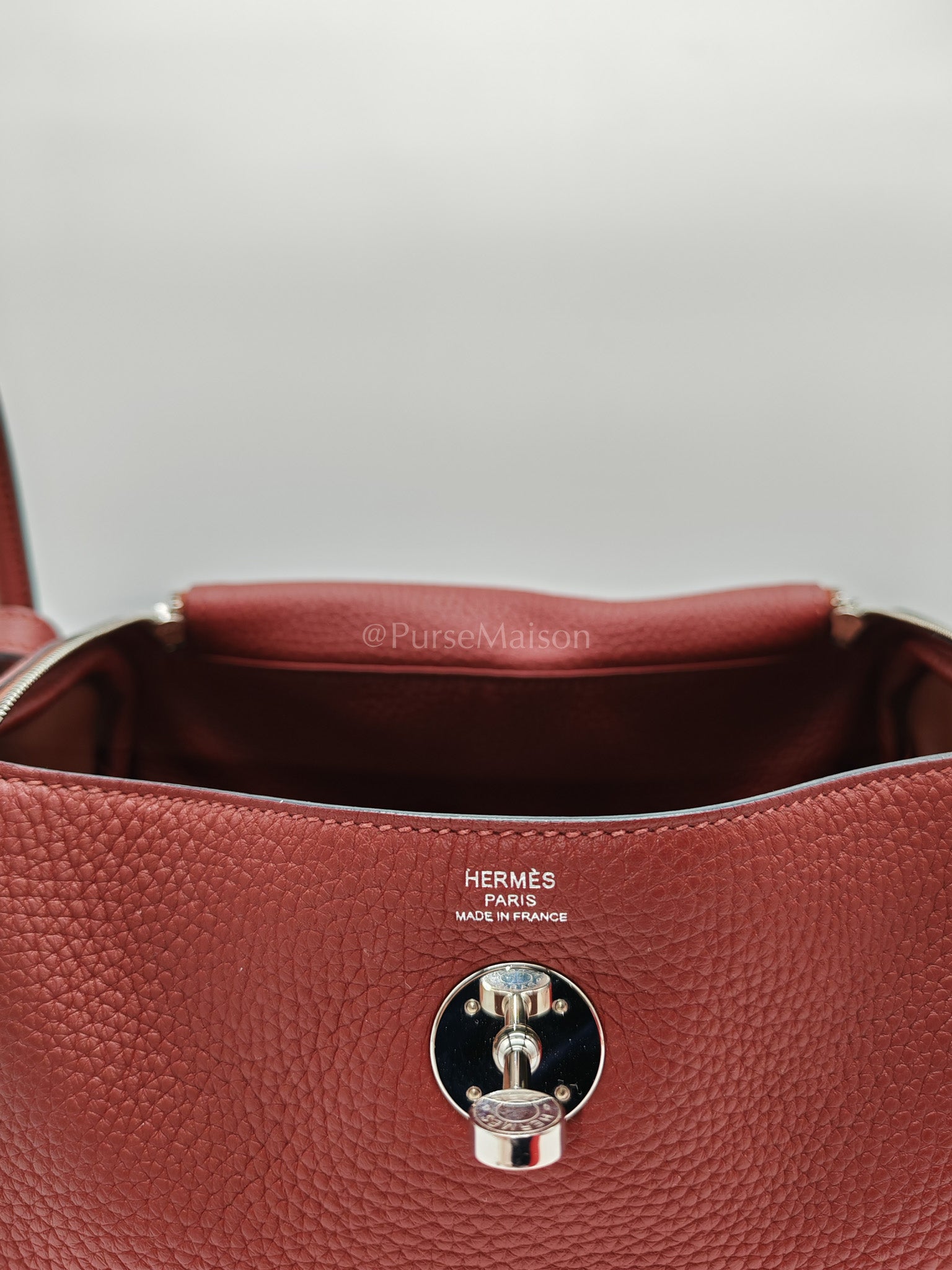 Lindy 26 Rouge H Clemence in Palladium Hardware Stamp W(2024) | Purse Maison Luxury Bags Shop
