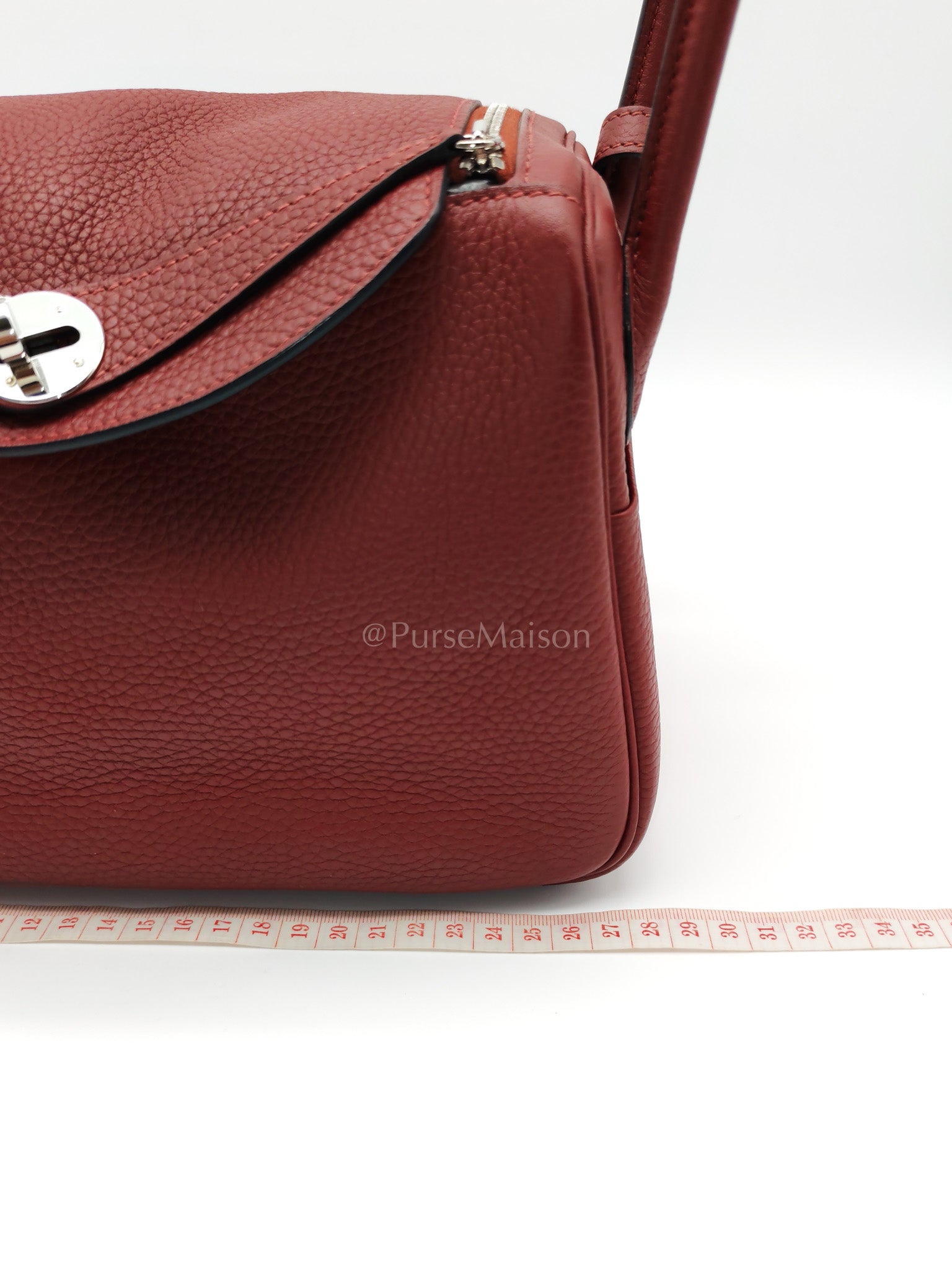 Lindy 26 Rouge H Clemence in Palladium Hardware Stamp W(2024) | Purse Maison Luxury Bags Shop