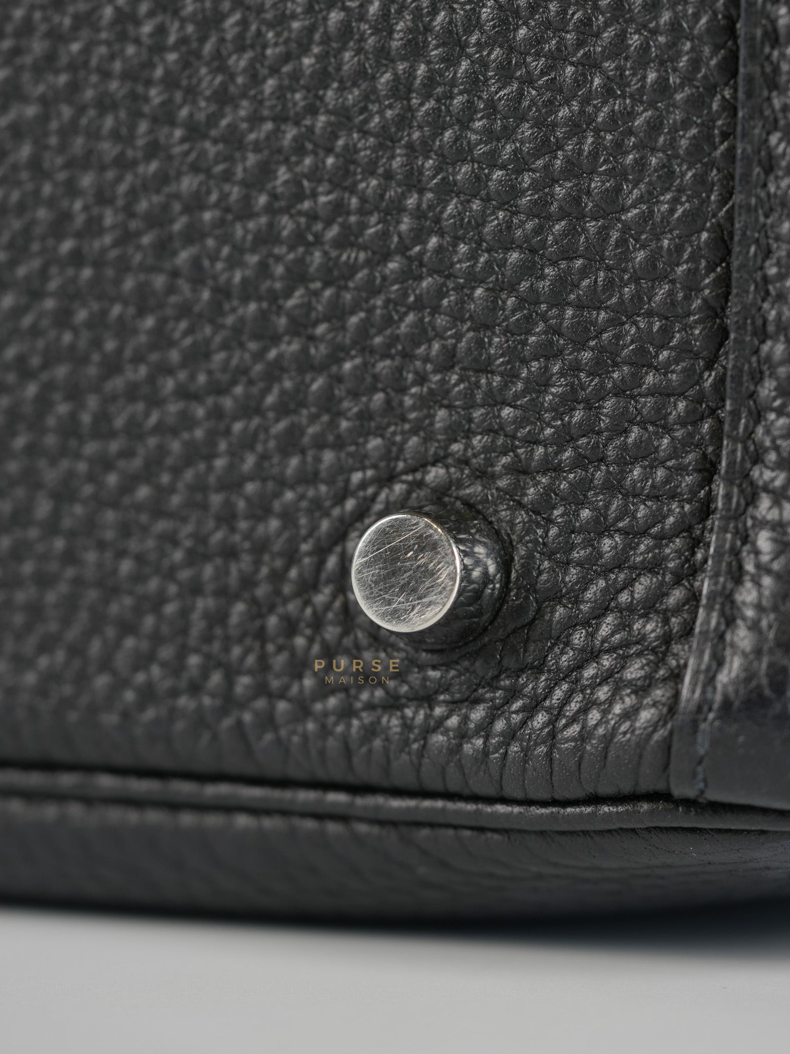 Lindy 30 Black Taurillion Clemence Leather in Palladium Hardware Stamp X (2016) | Purse Maison Luxury Bags Shop
