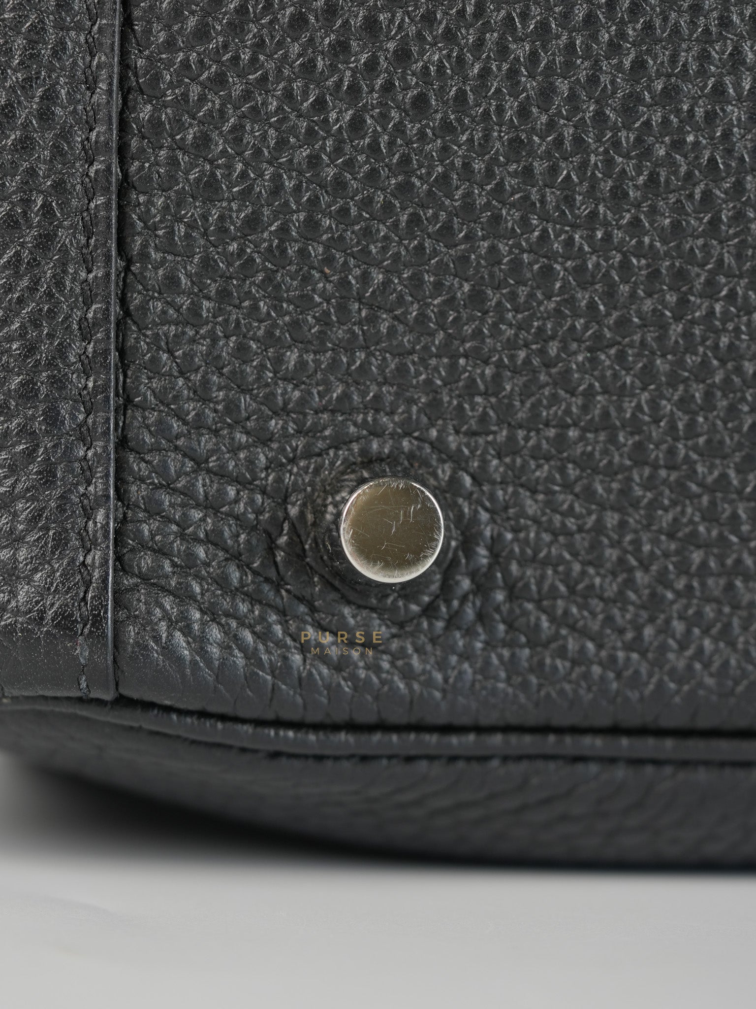 Lindy 30 Black Taurillion Clemence Leather in Palladium Hardware Stamp X (2016) | Purse Maison Luxury Bags Shop