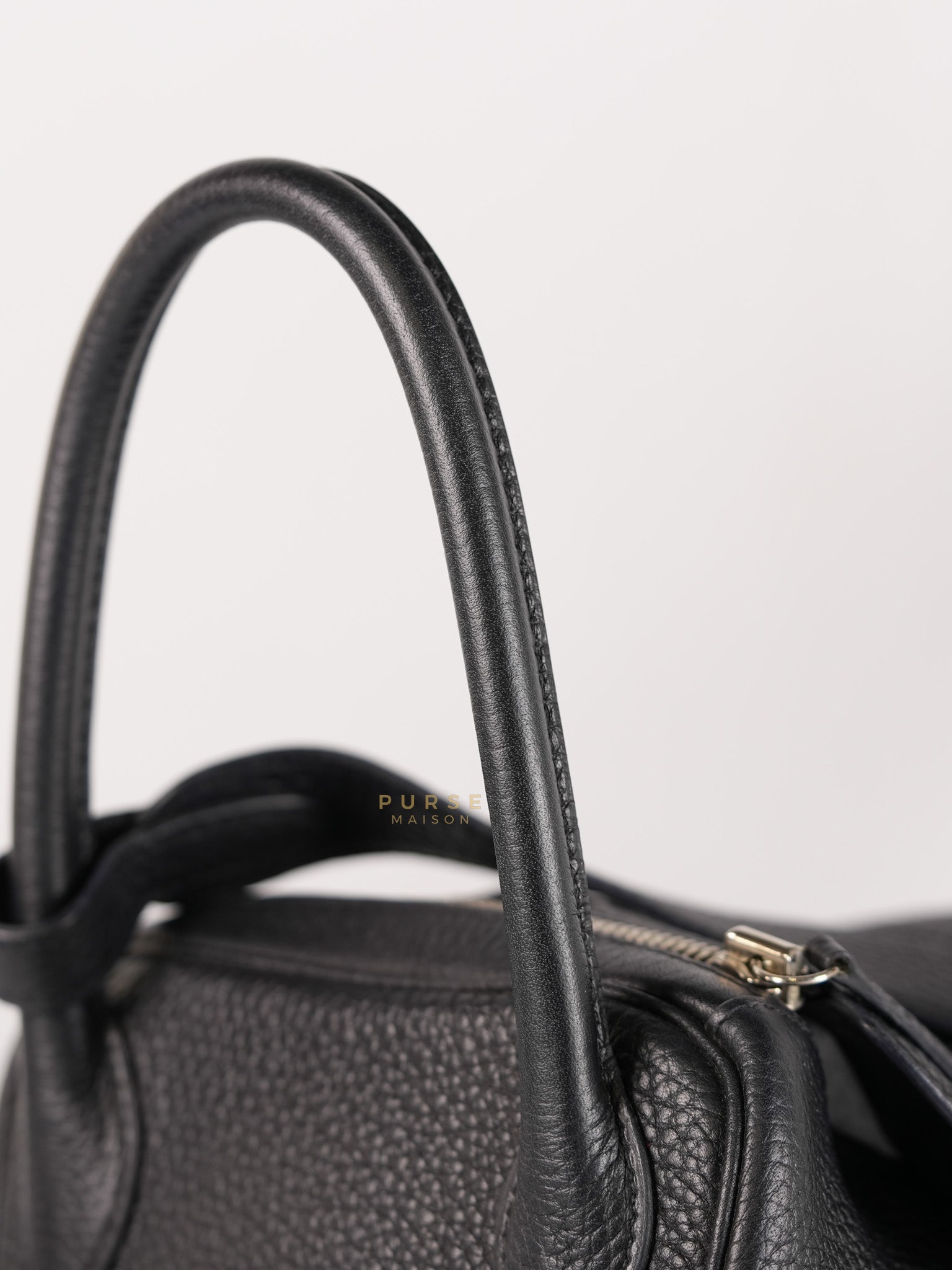 Lindy 30 Black Taurillion Clemence Leather in Palladium Hardware Stamp X (2016) | Purse Maison Luxury Bags Shop