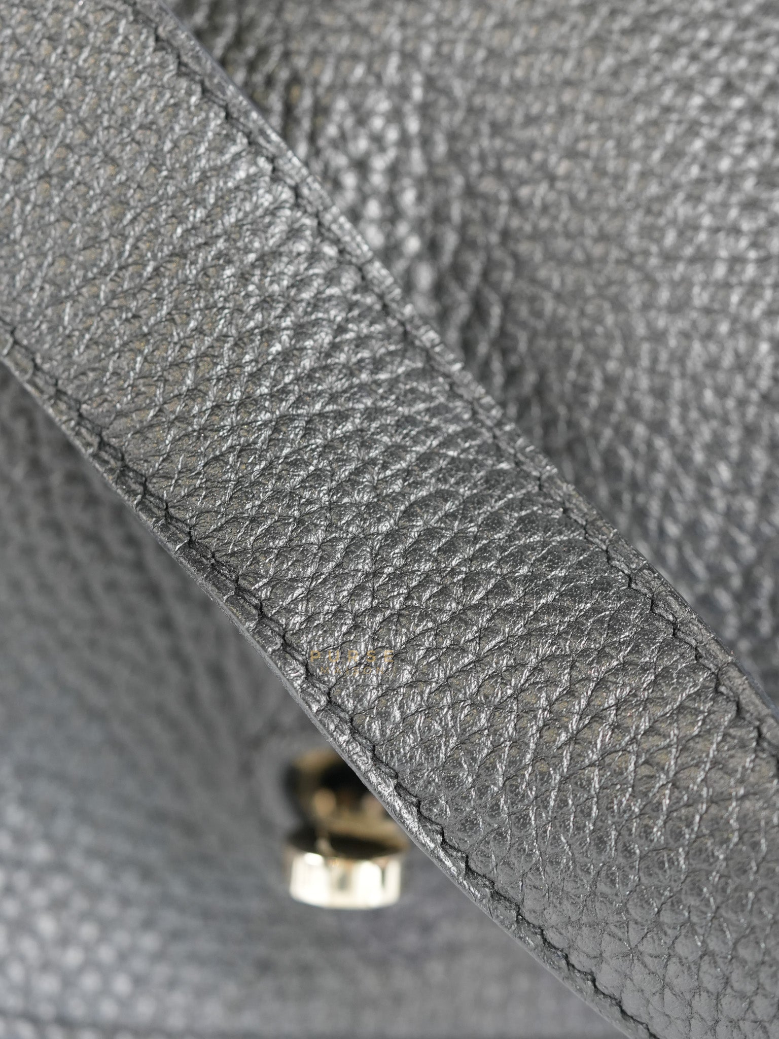 Lindy 30 Black Taurillion Clemence Leather in Palladium Hardware Stamp X (2016) | Purse Maison Luxury Bags Shop