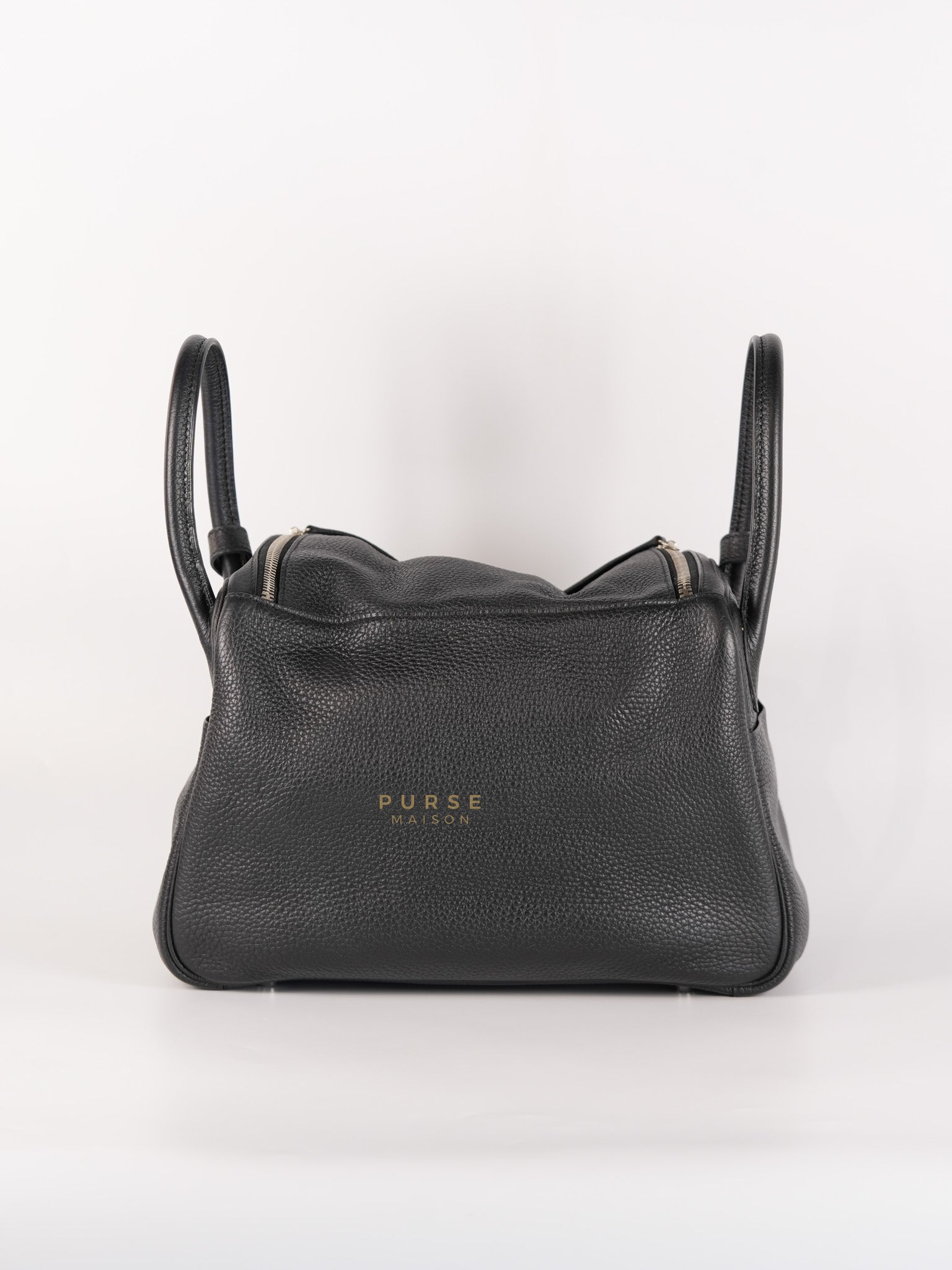 Lindy 30 Black Taurillion Clemence Leather in Palladium Hardware Stamp X (2016) | Purse Maison Luxury Bags Shop
