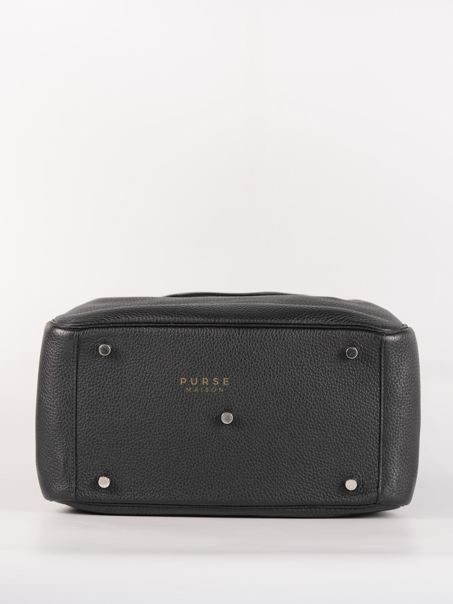 Lindy 30 Black Taurillion Clemence Leather in Palladium Hardware Stamp X (2016) | Purse Maison Luxury Bags Shop