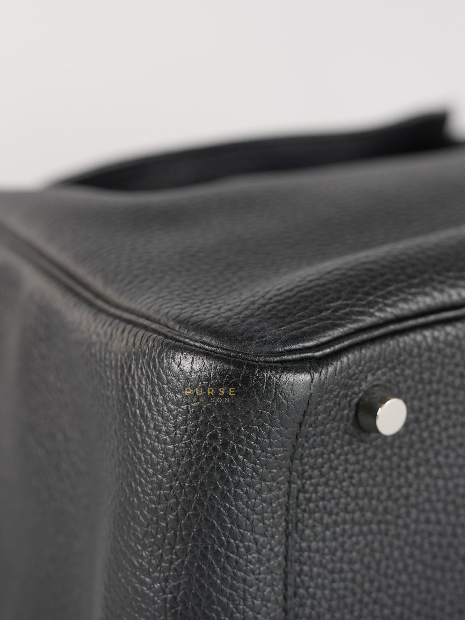 Lindy 30 Black Taurillion Clemence Leather in Palladium Hardware Stamp X (2016) | Purse Maison Luxury Bags Shop