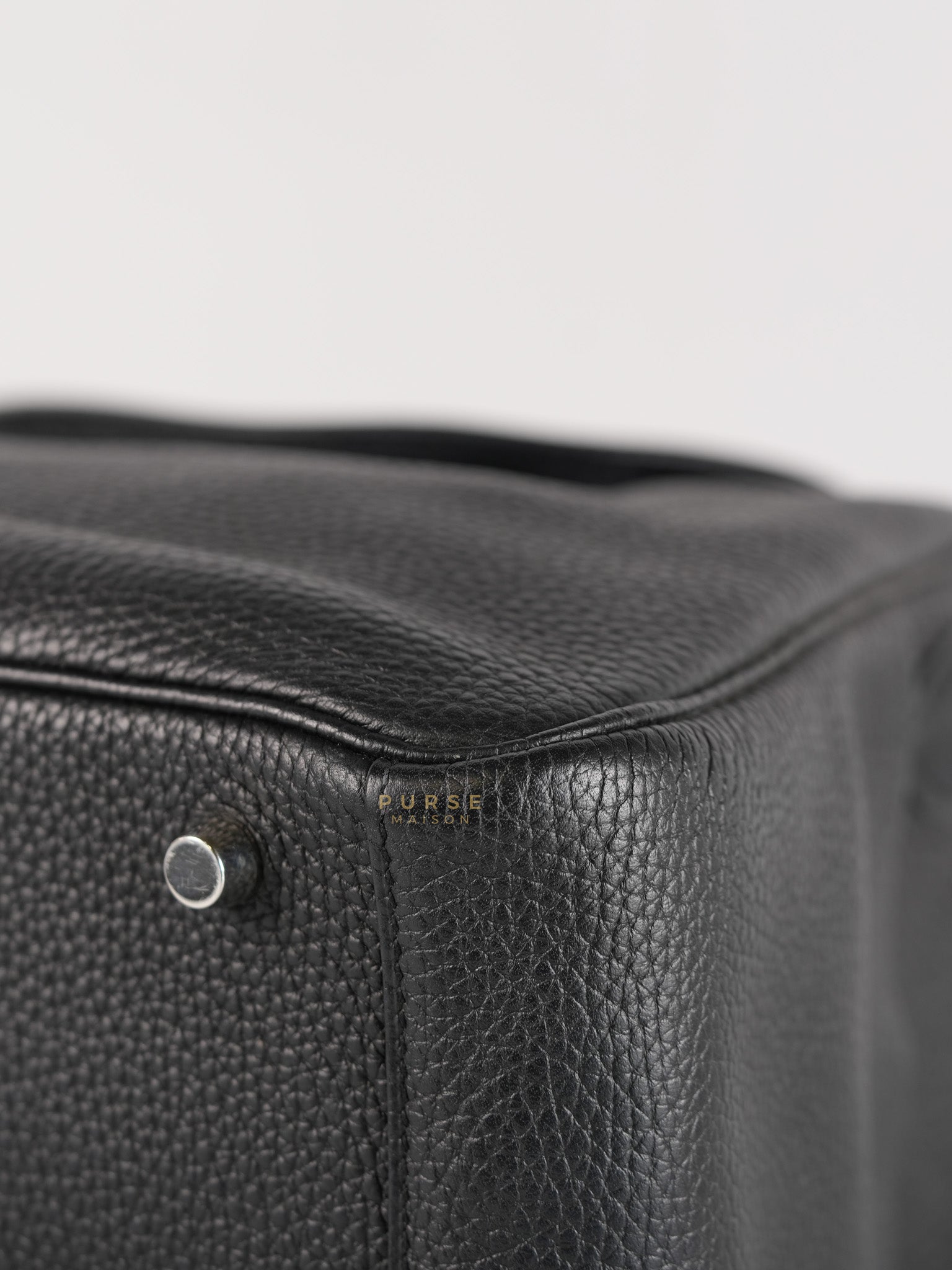 Lindy 30 Black Taurillion Clemence Leather in Palladium Hardware Stamp X (2016) | Purse Maison Luxury Bags Shop