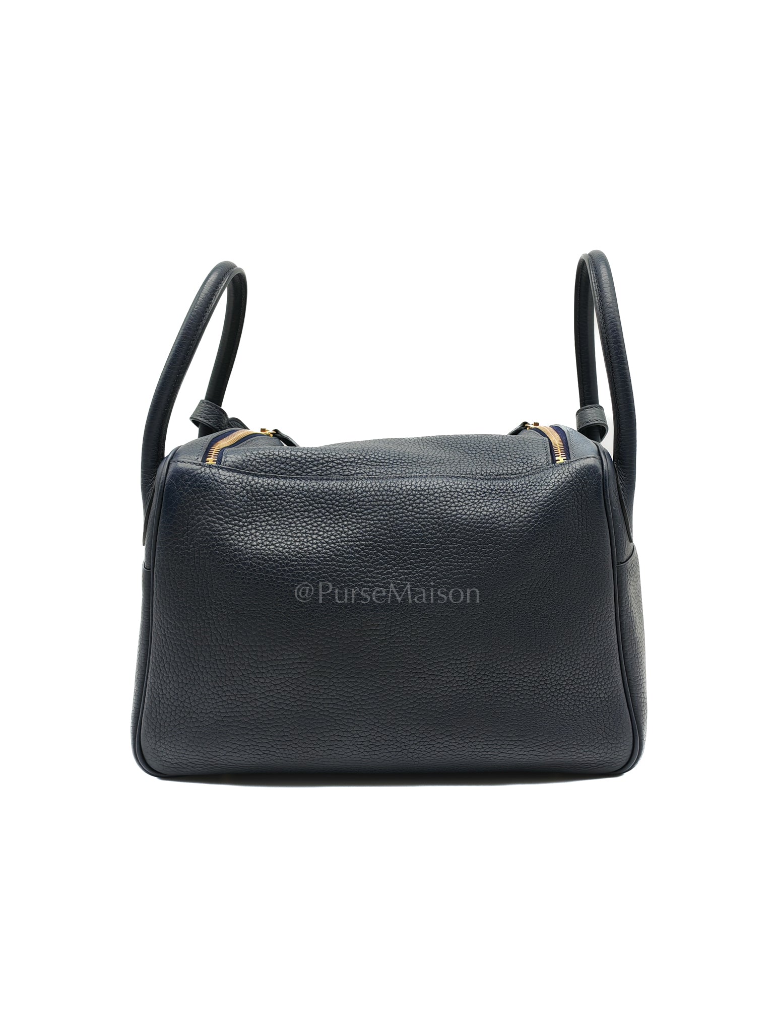 Lindy 30 Blue Nuit Clemence Leather in Gold Hardware Stamp X(2016) | Purse Maison Luxury Bags Shop