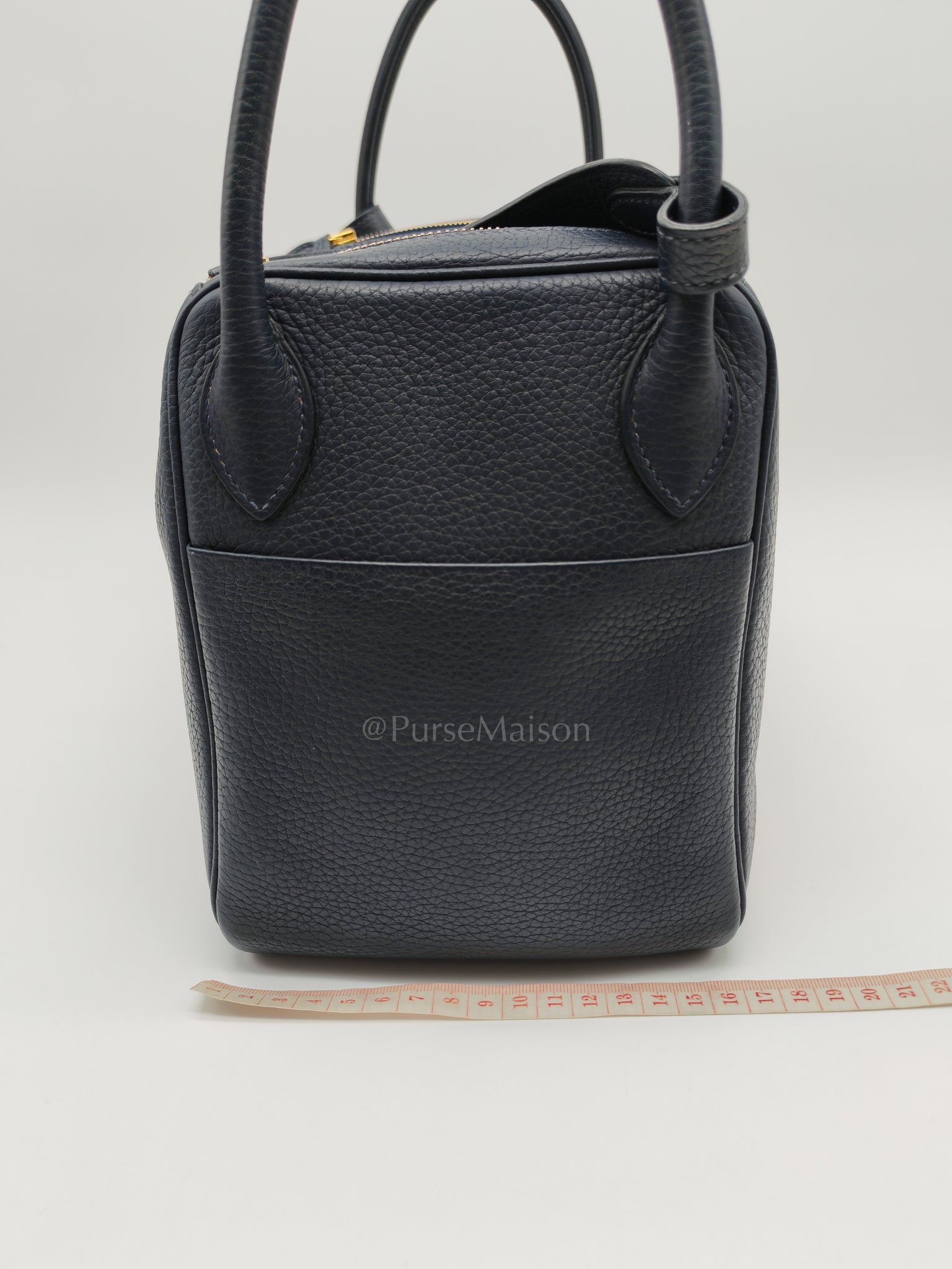 Lindy 30 Blue Nuit Clemence Leather in Gold Hardware Stamp X(2016) | Purse Maison Luxury Bags Shop