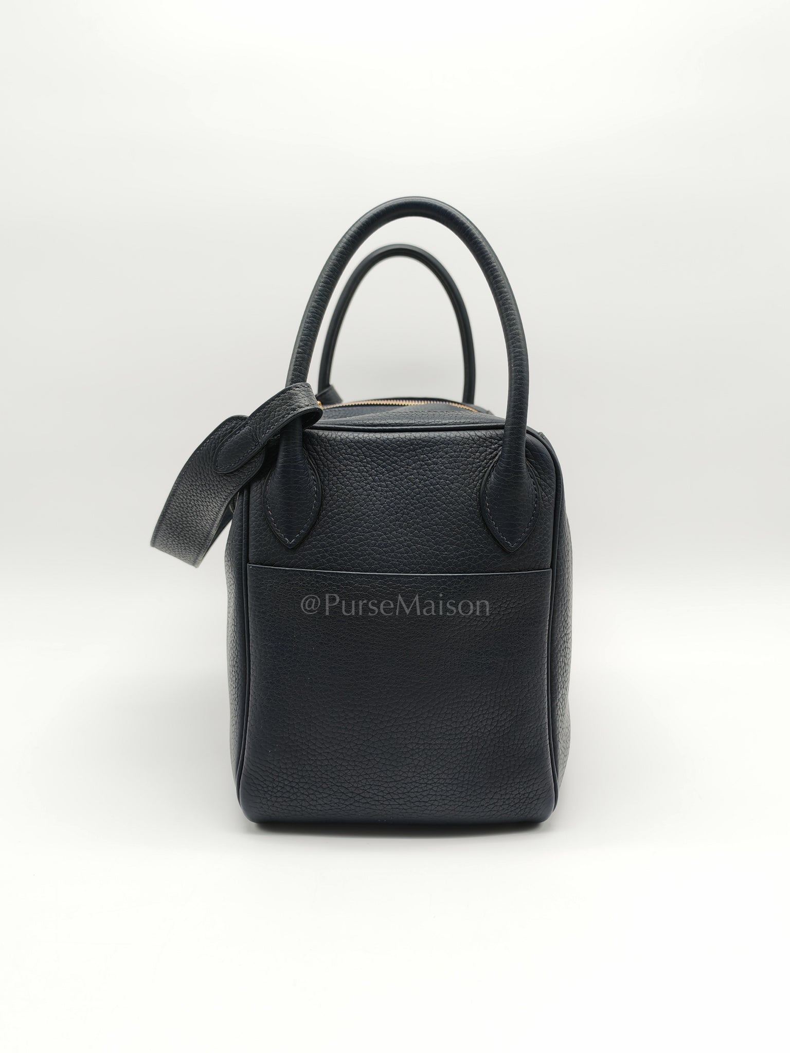 Lindy 30 Blue Nuit Clemence Leather in Gold Hardware Stamp X(2016) | Purse Maison Luxury Bags Shop