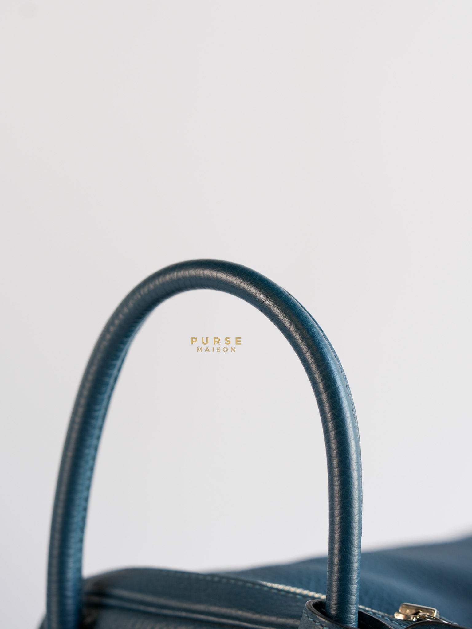 Lindy 30 Cobalt Clemence Leather and Palladium Hardware Stamp A | Purse Maison Luxury Bags Shop