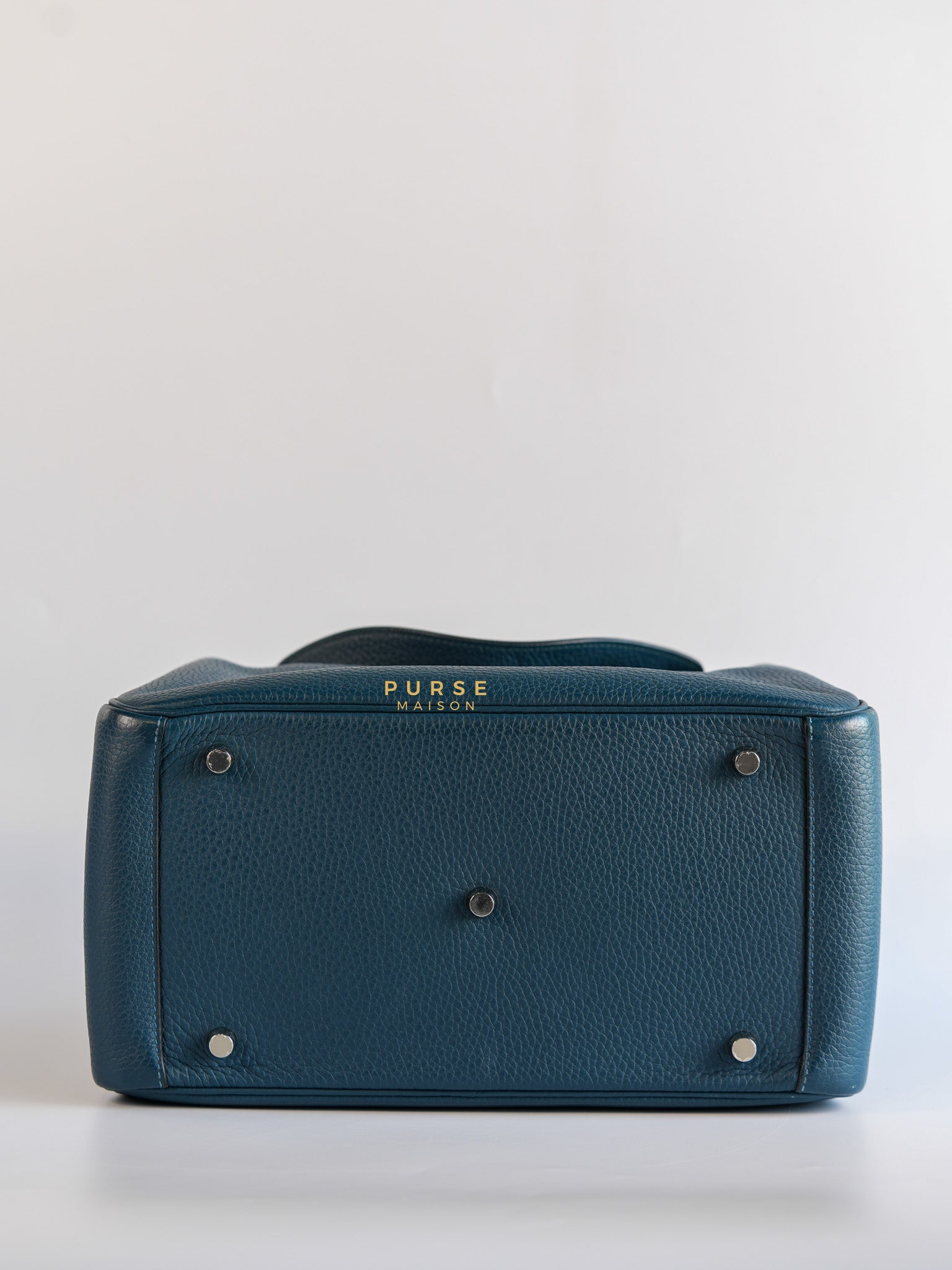 Lindy 30 Cobalt Clemence Leather and Palladium Hardware Stamp A | Purse Maison Luxury Bags Shop