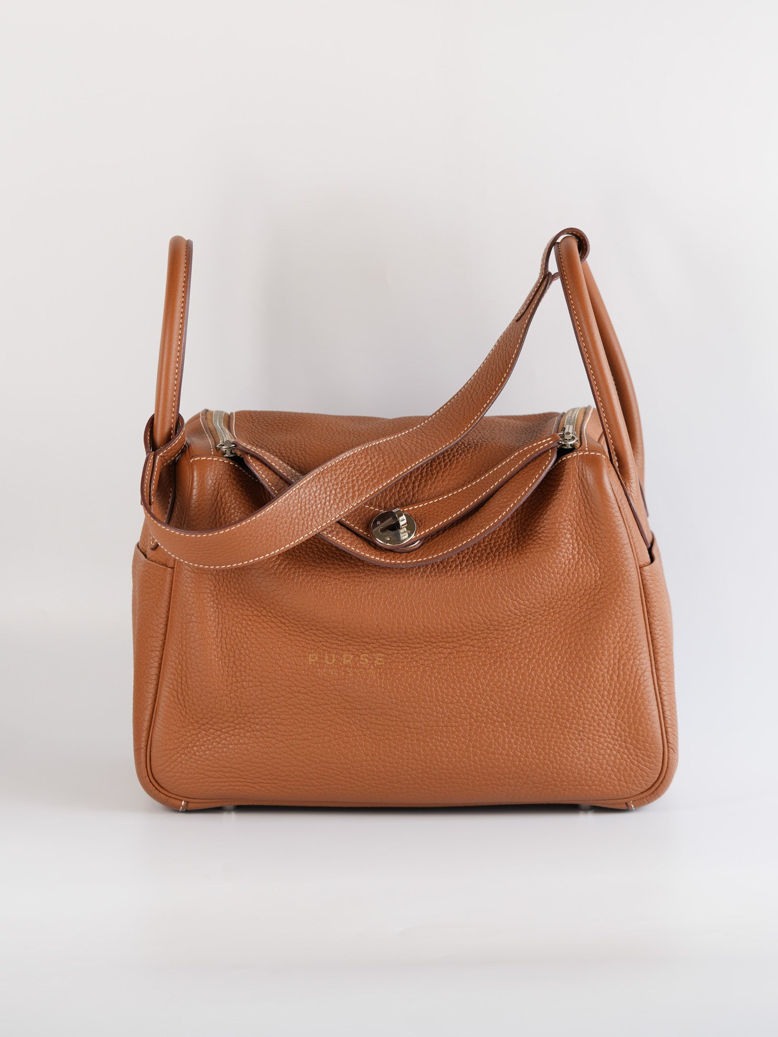 Lindy 30 Gold Clemence Leather and Palladium Hardware Stamp A (2017) | Purse Maison Luxury Bags Shop