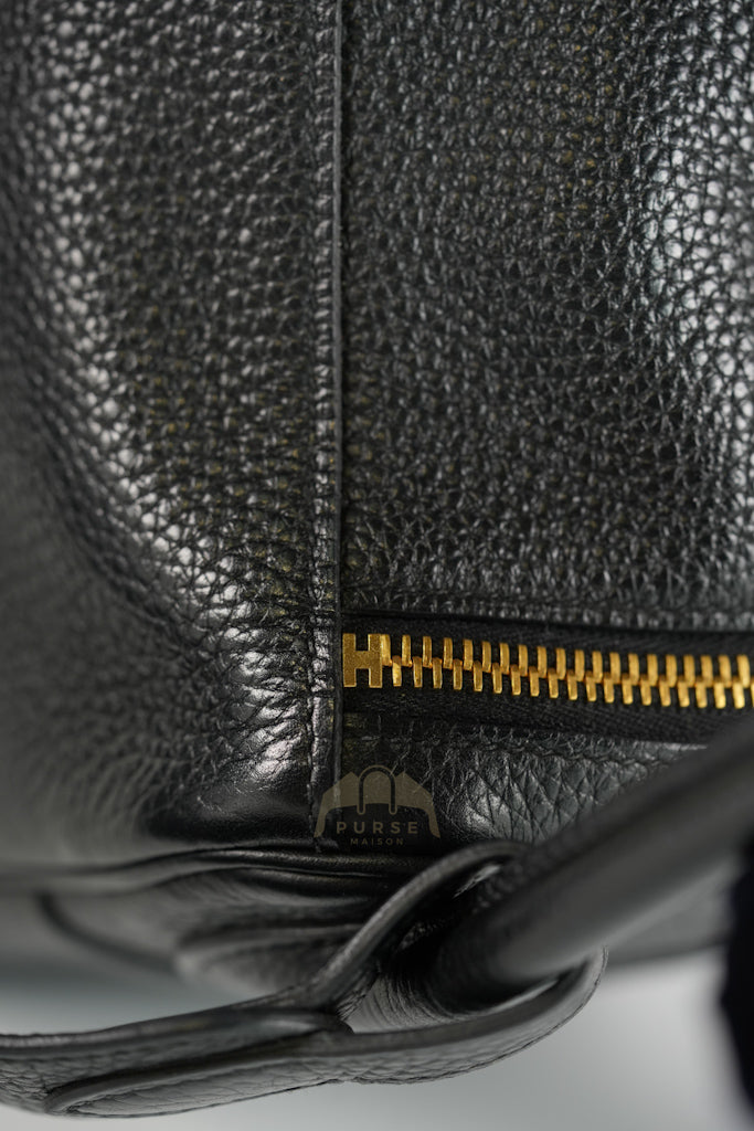 Lindy 30 in Black Clemence Leather Gold Hardware Stamp D(2019) | Purse Maison Luxury Bags Shop