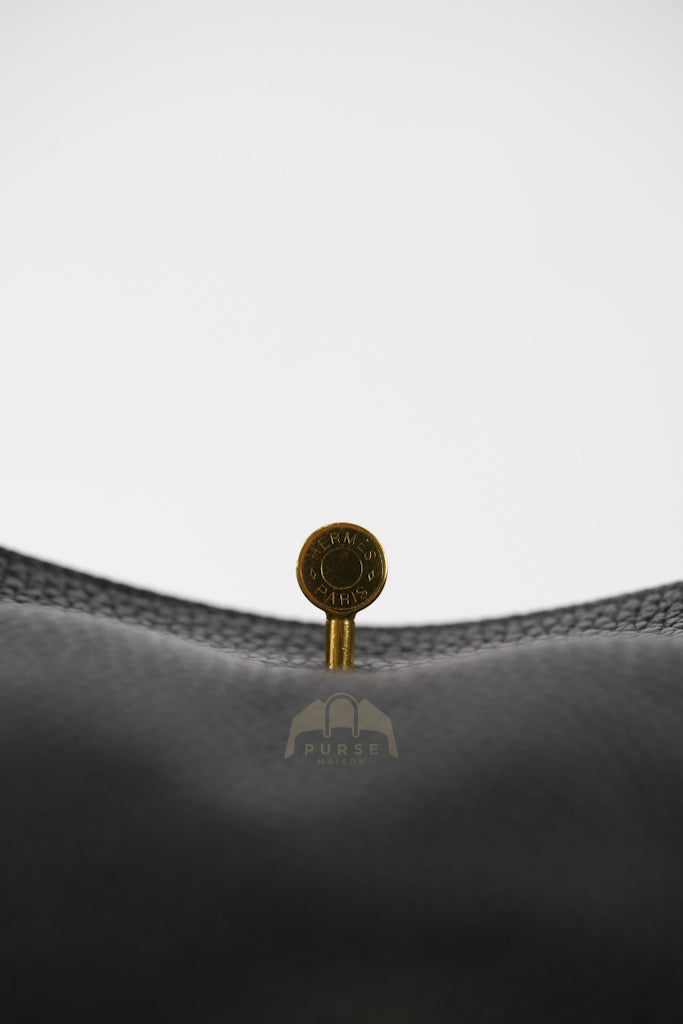Lindy 30 in Black Clemence Leather Gold Hardware Stamp D(2019) | Purse Maison Luxury Bags Shop