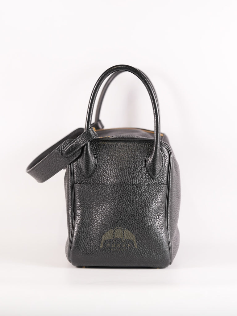 Lindy 30 in Black Clemence Leather Gold Hardware Stamp D(2019) | Purse Maison Luxury Bags Shop