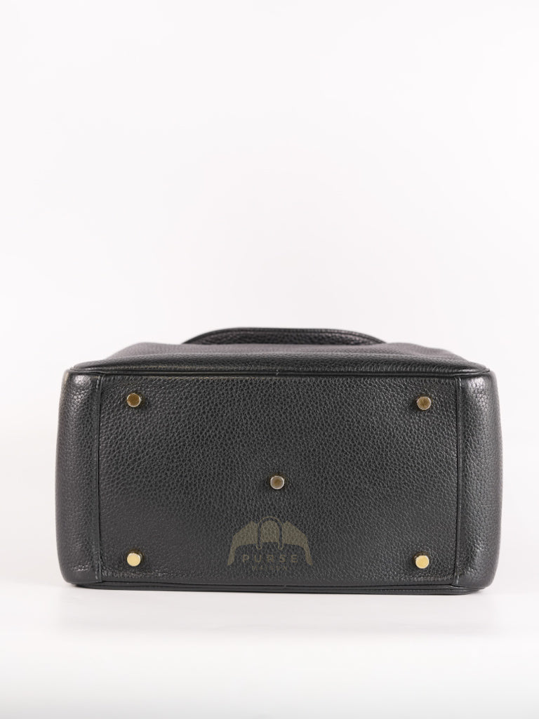 Lindy 30 in Black Clemence Leather Gold Hardware Stamp D(2019) | Purse Maison Luxury Bags Shop