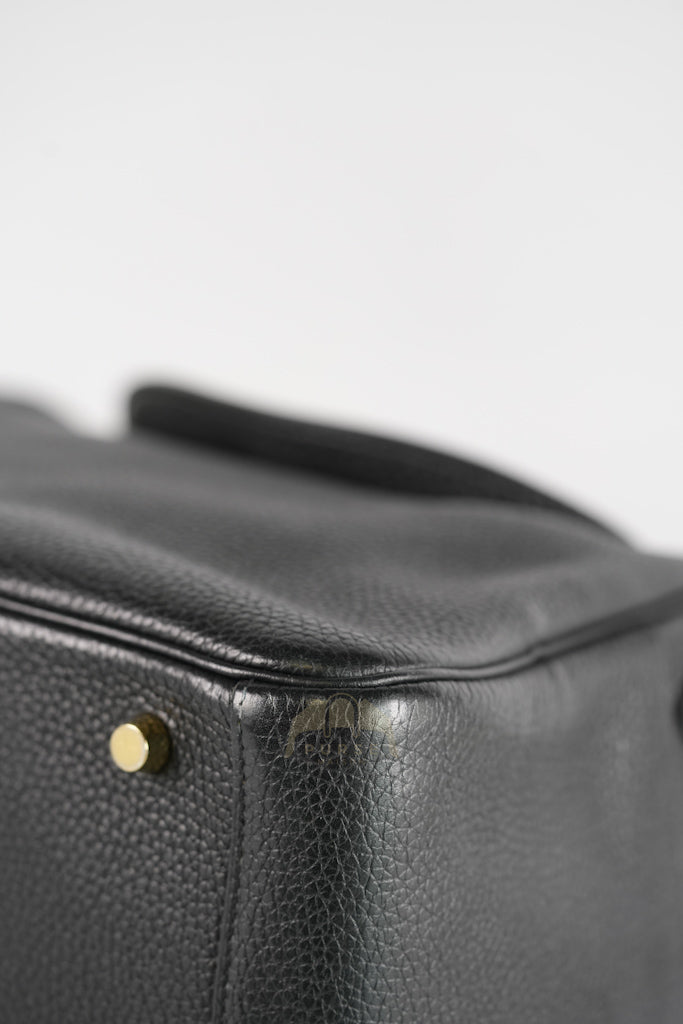 Lindy 30 in Black Clemence Leather Gold Hardware Stamp D(2019) | Purse Maison Luxury Bags Shop