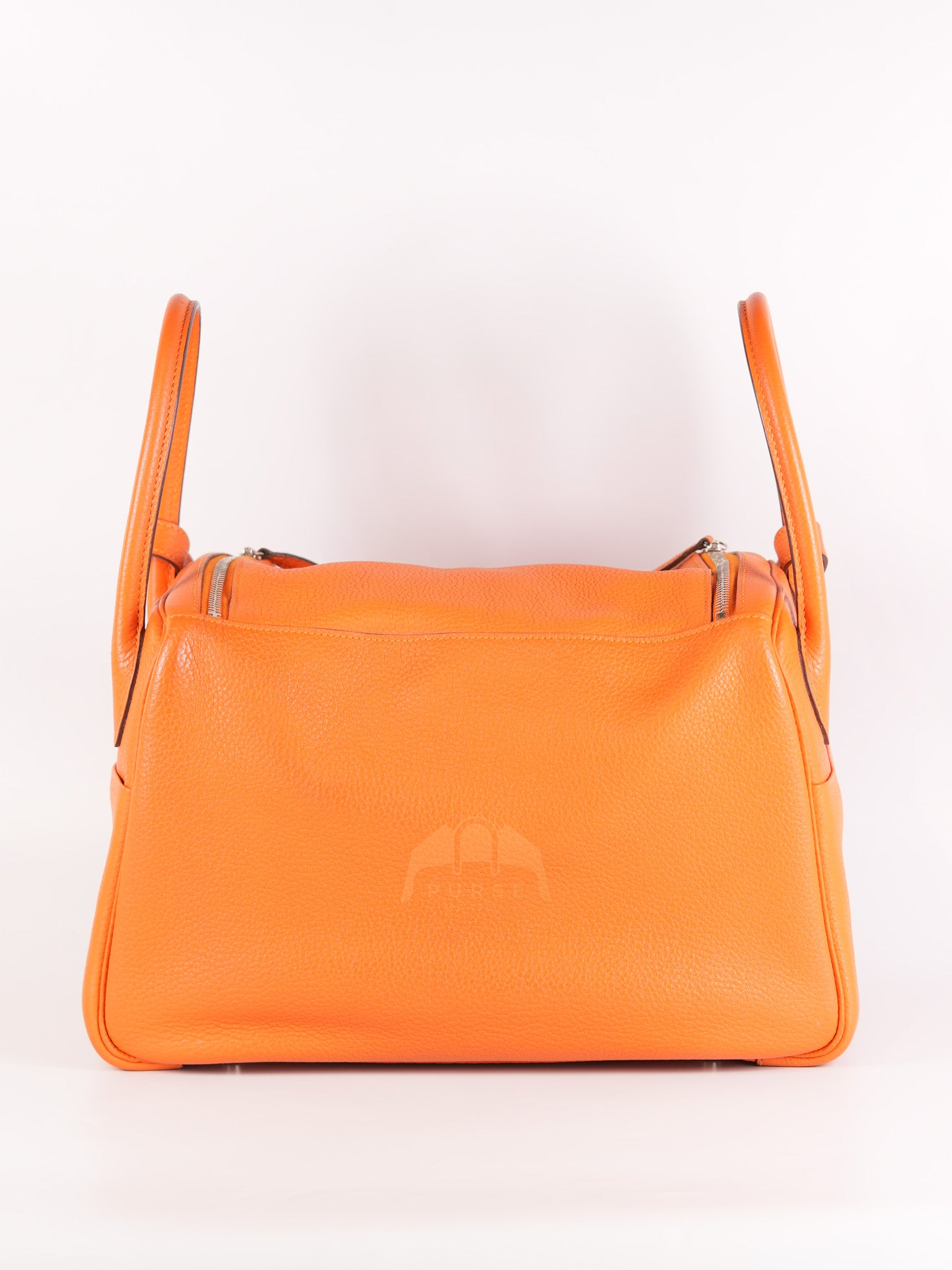 Lindy 34 in Orange Clemence Leather Palladium Hardware Stamp T(2015) | Purse Maison Luxury Bags Shop