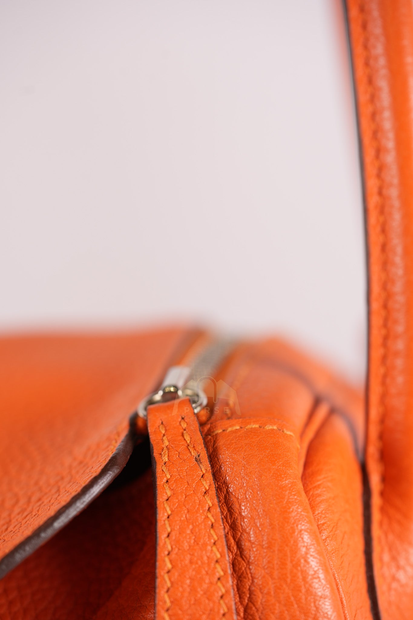 Lindy 34 in Orange Clemence Leather Palladium Hardware Stamp T(2015) | Purse Maison Luxury Bags Shop