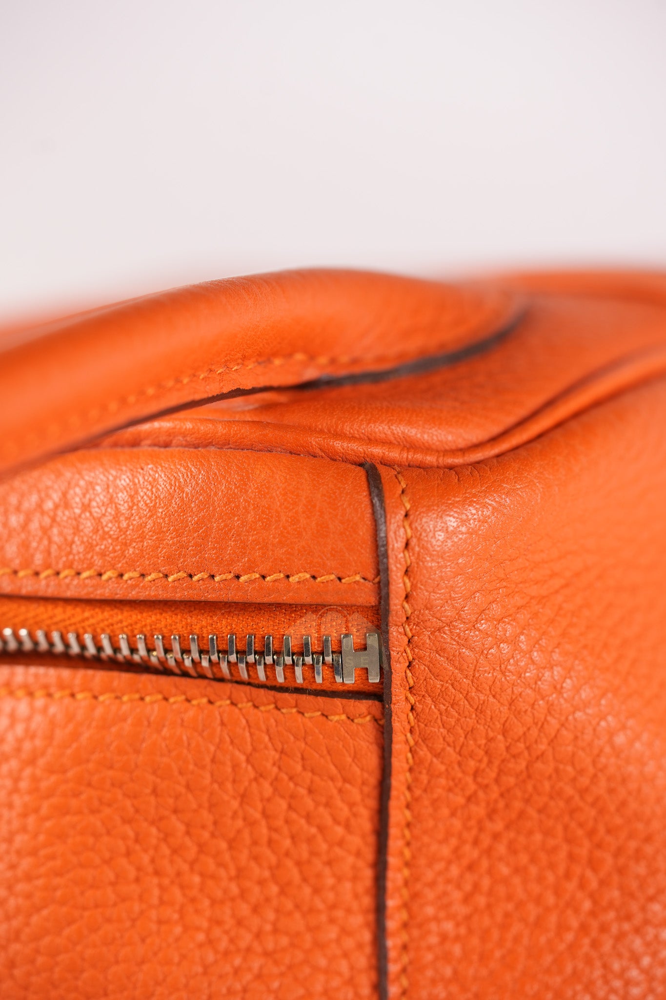 Lindy 34 in Orange Clemence Leather Palladium Hardware Stamp T(2015) | Purse Maison Luxury Bags Shop