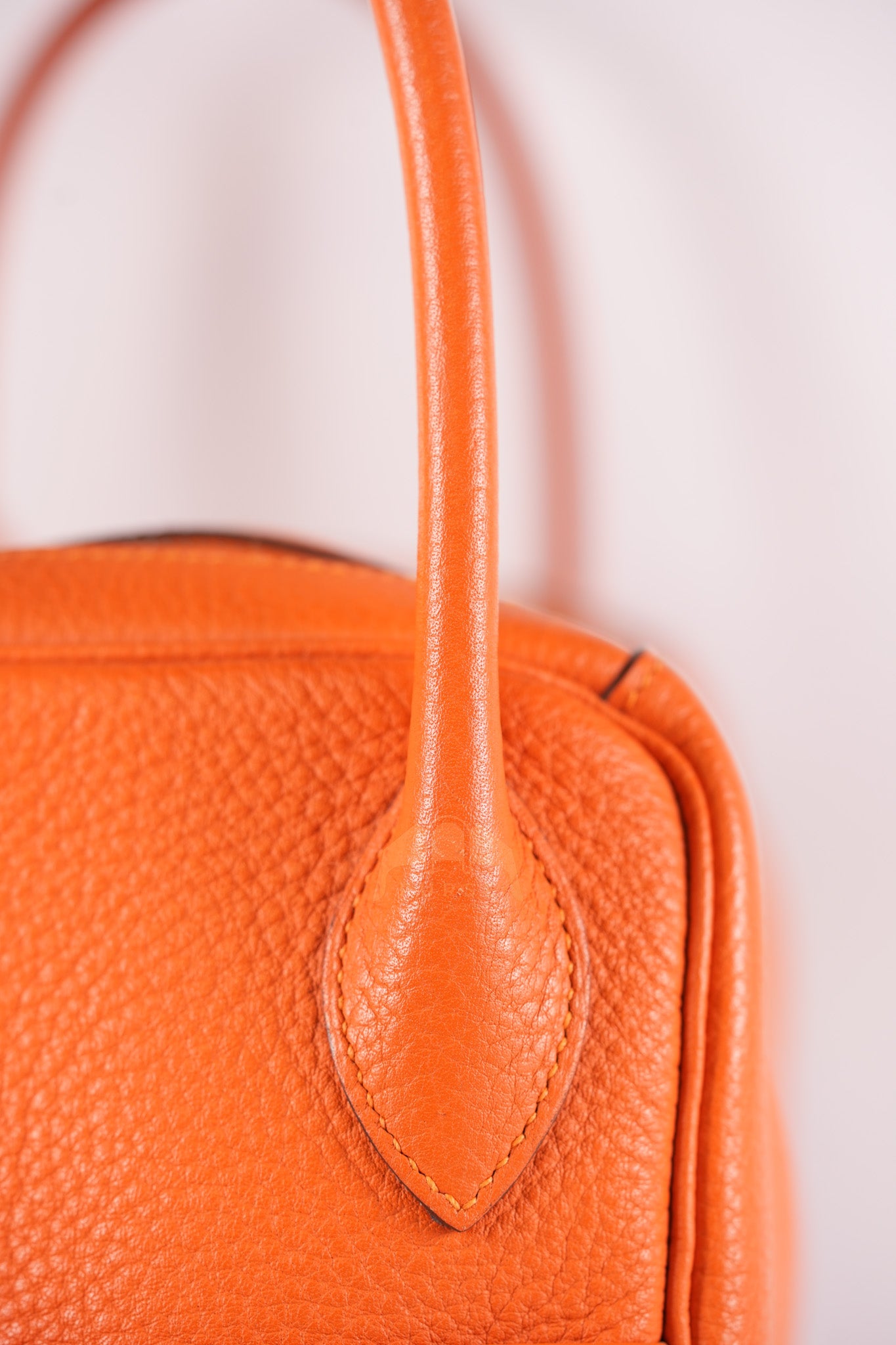 Lindy 34 in Orange Clemence Leather Palladium Hardware Stamp T(2015) | Purse Maison Luxury Bags Shop