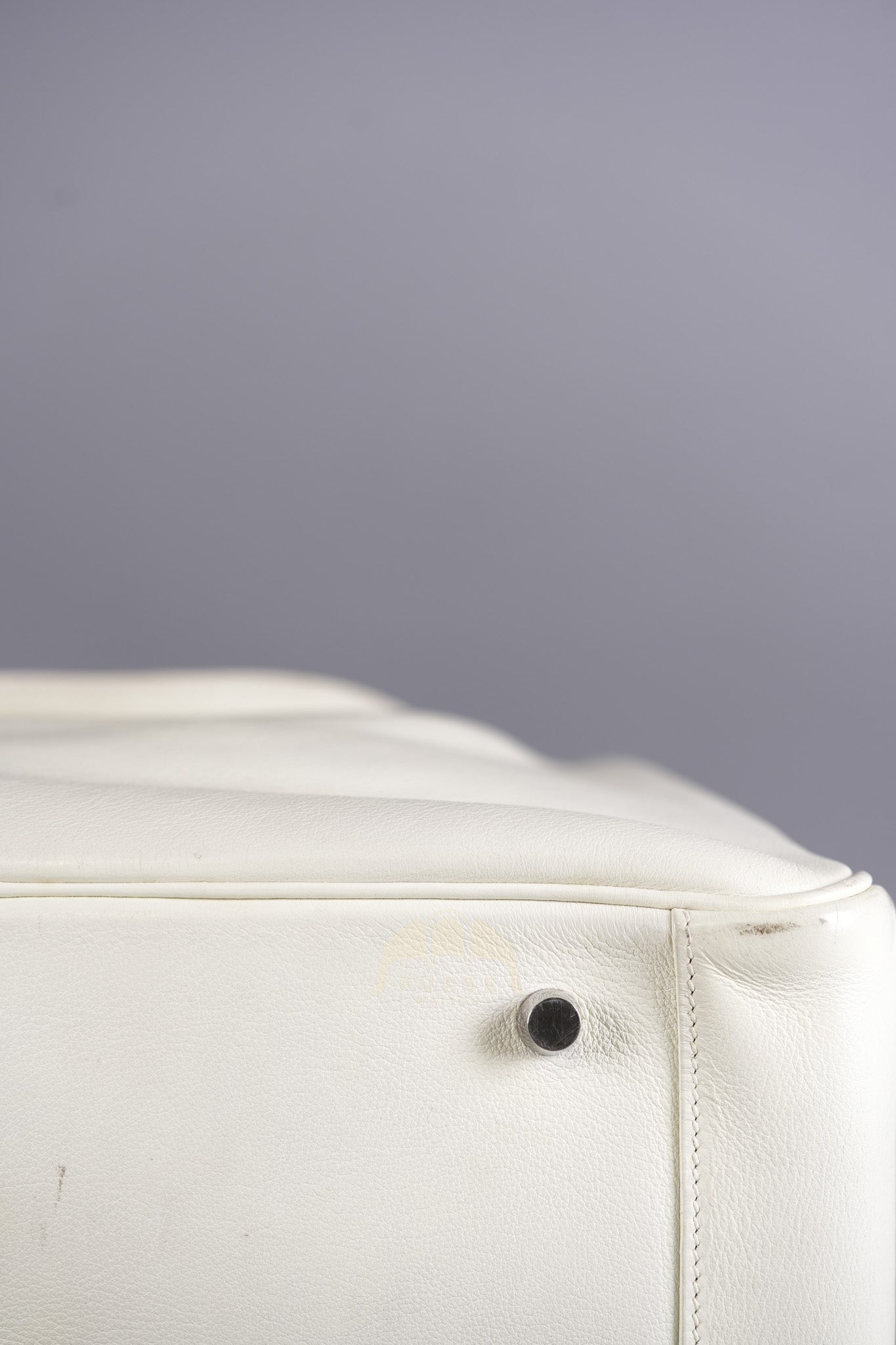 Lindy 30 in White Evercolor Leather & Palladium Hardware Stamp Square K (2007) | Purse Maison Luxury Bags Shop