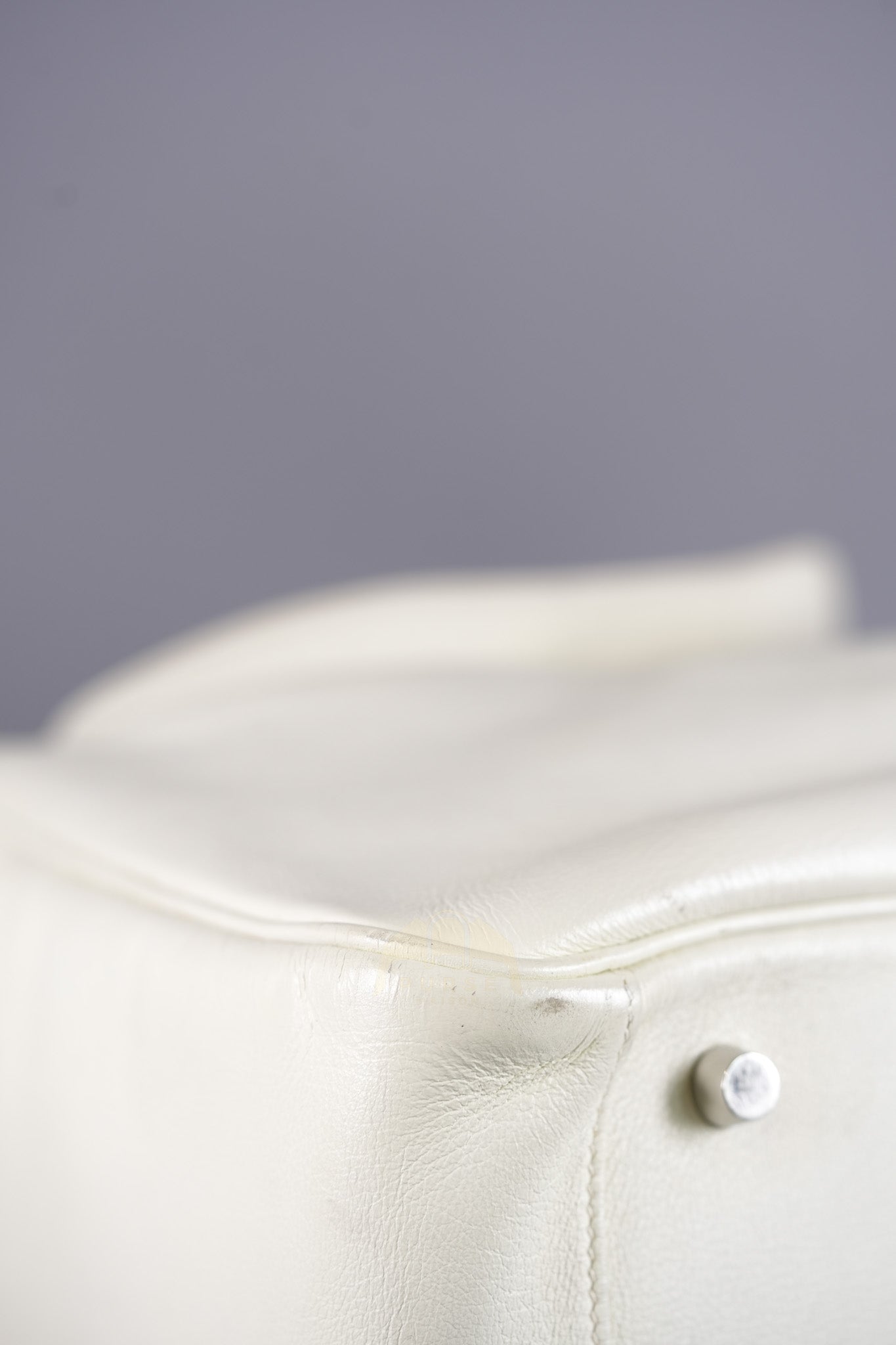 Lindy 30 in White Evercolor Leather & Palladium Hardware Stamp Square K (2007) | Purse Maison Luxury Bags Shop