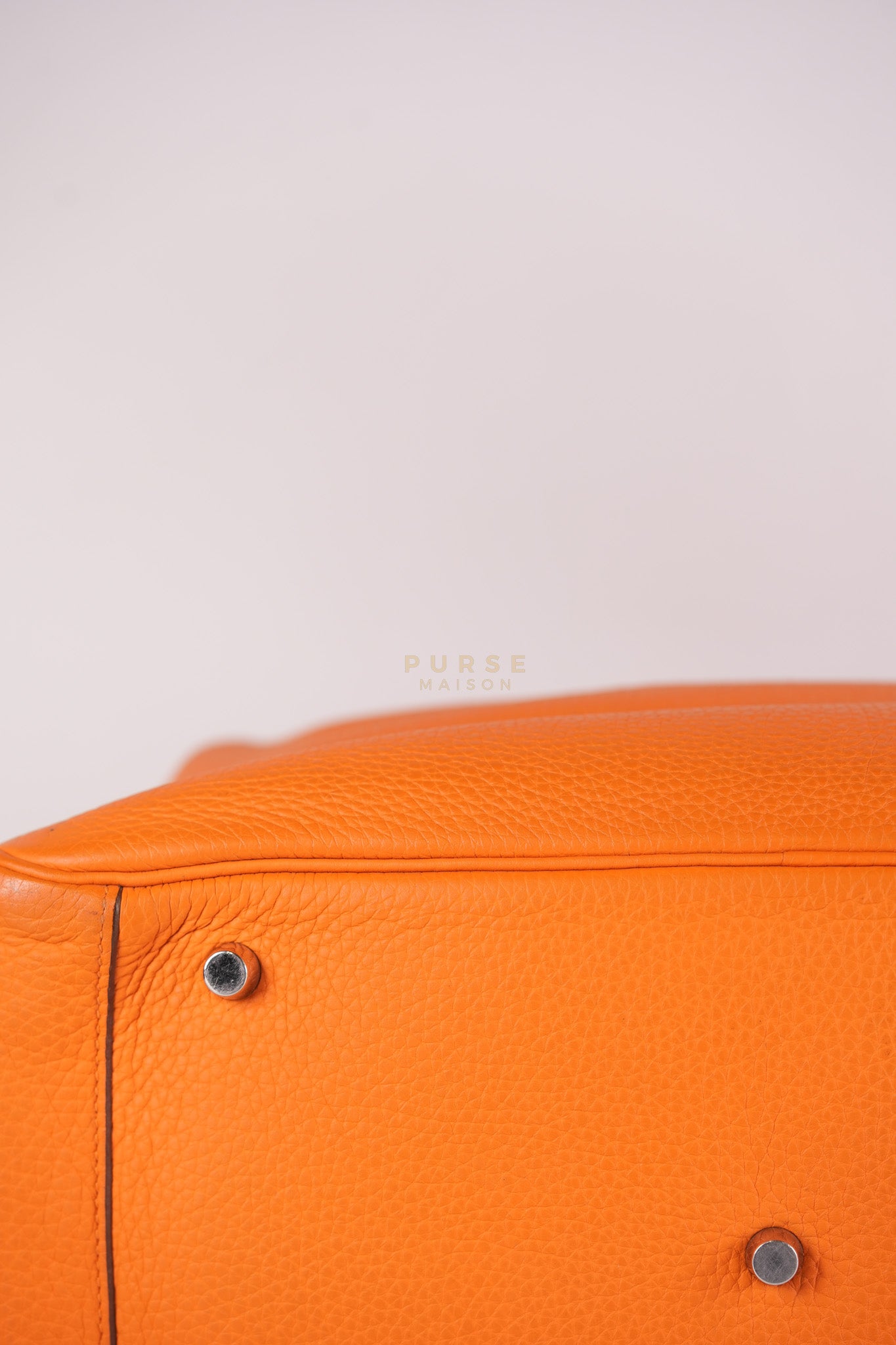 Lindy 36 Orange Clemence Leather Palladium Hardware Stamp Square O(2011) | Purse Maison Luxury Bags Shop