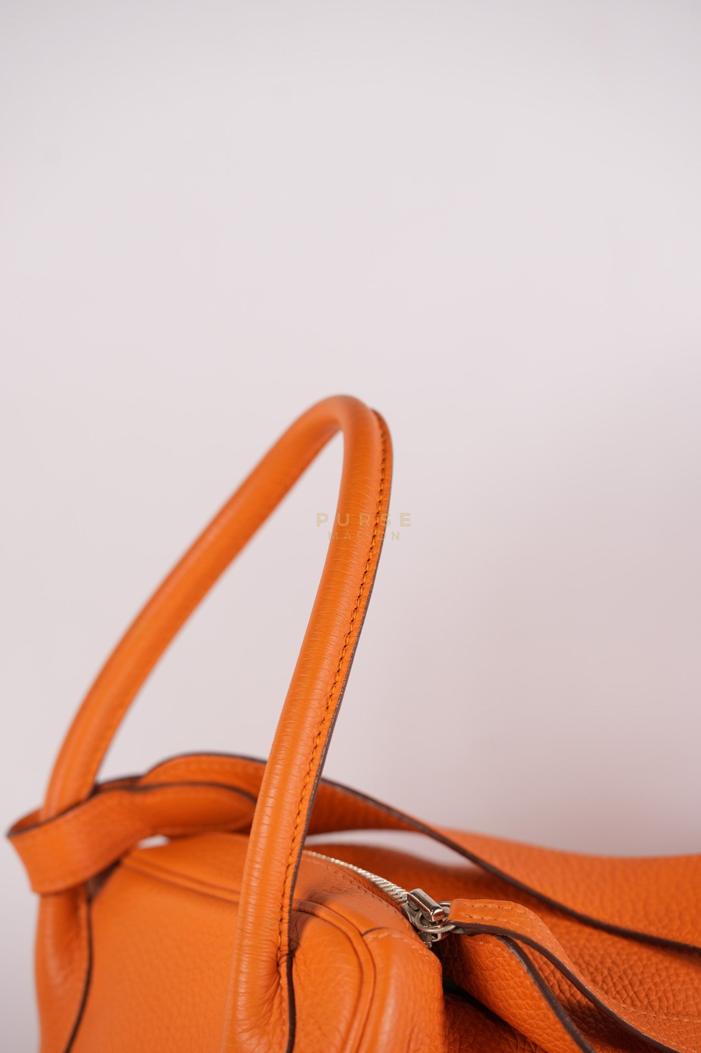 Lindy 36 Orange Clemence Leather Palladium Hardware Stamp Square O(2011) | Purse Maison Luxury Bags Shop