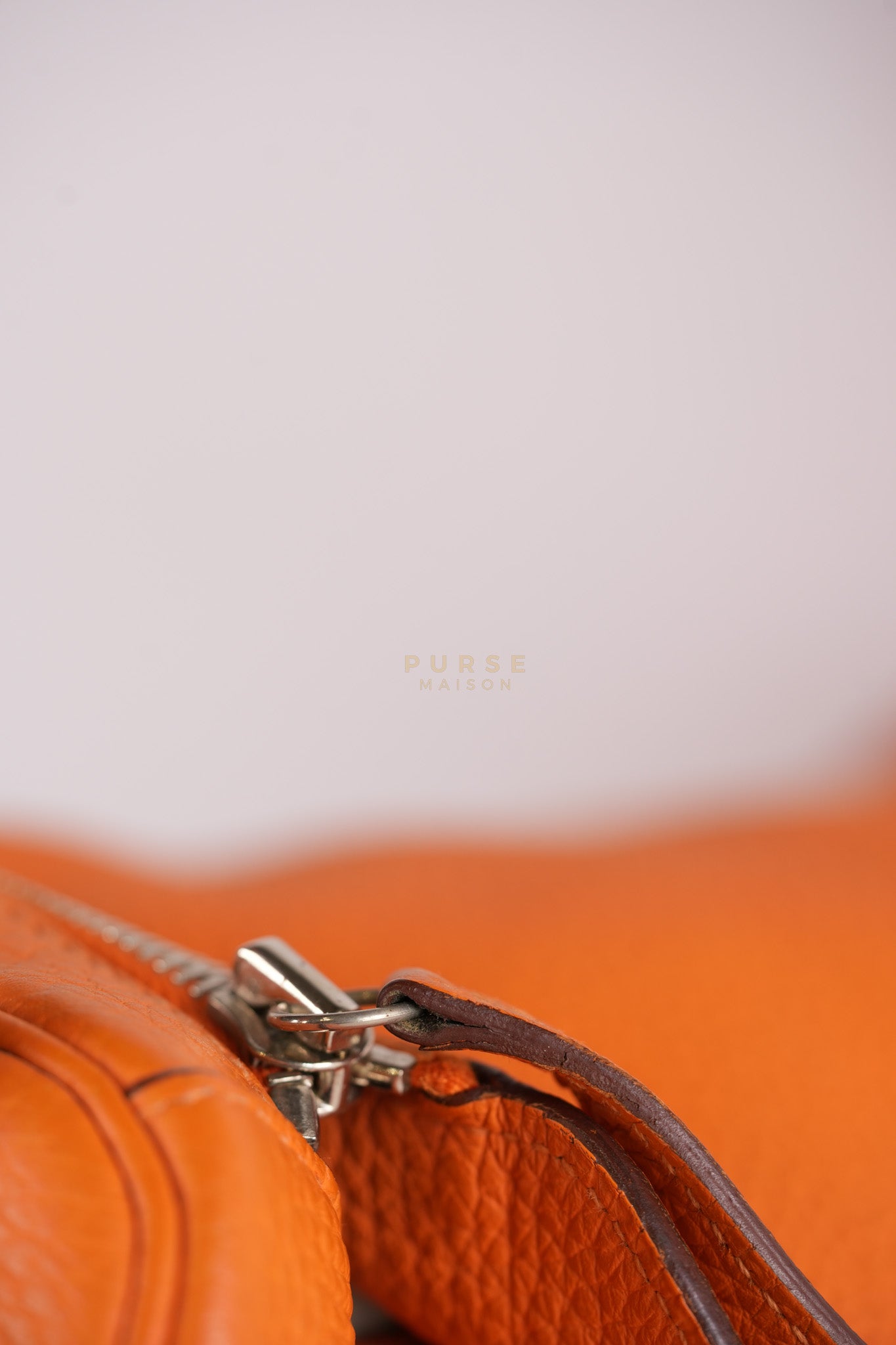 Lindy 36 Orange Clemence Leather Palladium Hardware Stamp Square O(2011) | Purse Maison Luxury Bags Shop