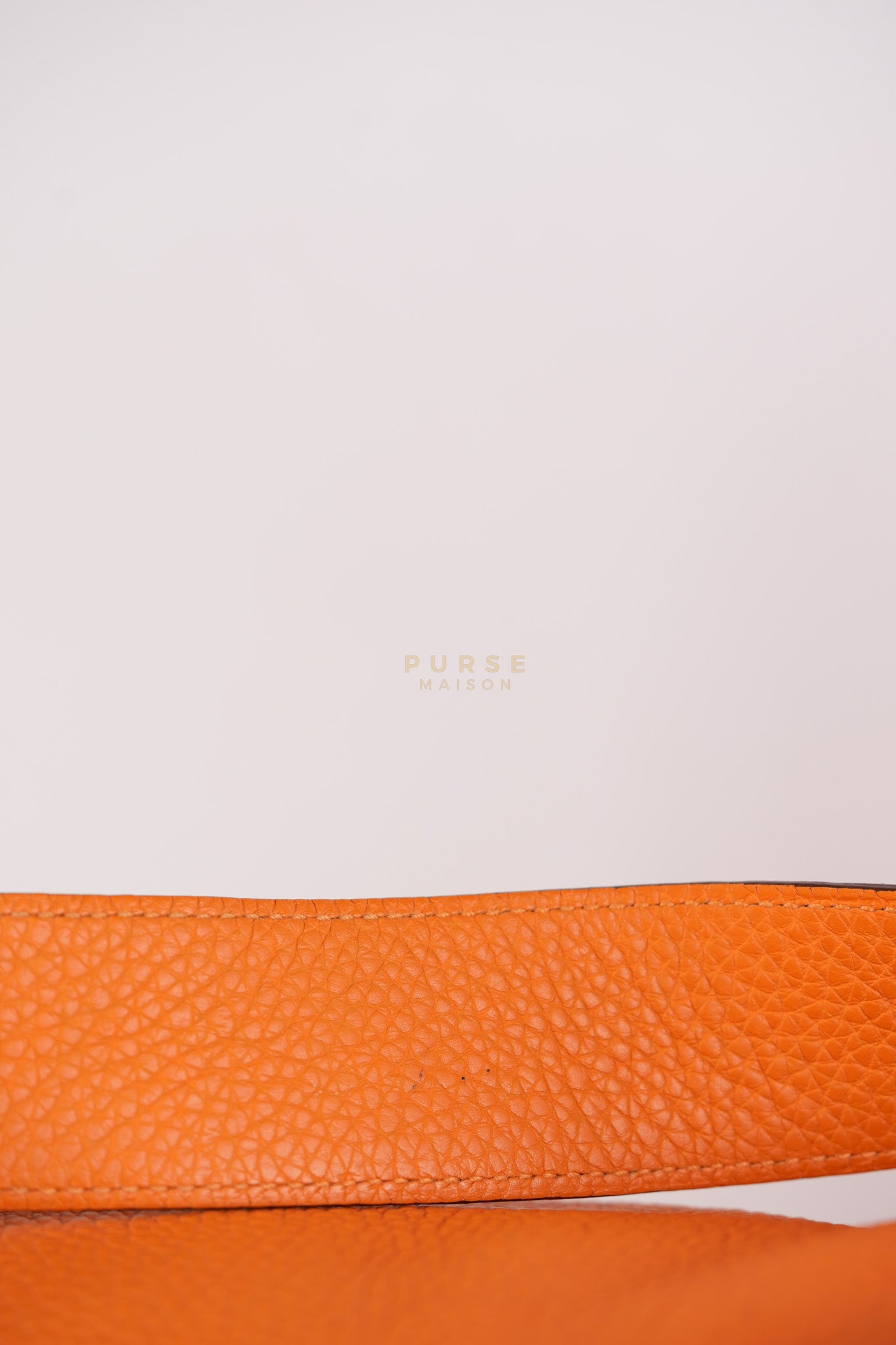 Lindy 36 Orange Clemence Leather Palladium Hardware Stamp Square O(2011) | Purse Maison Luxury Bags Shop