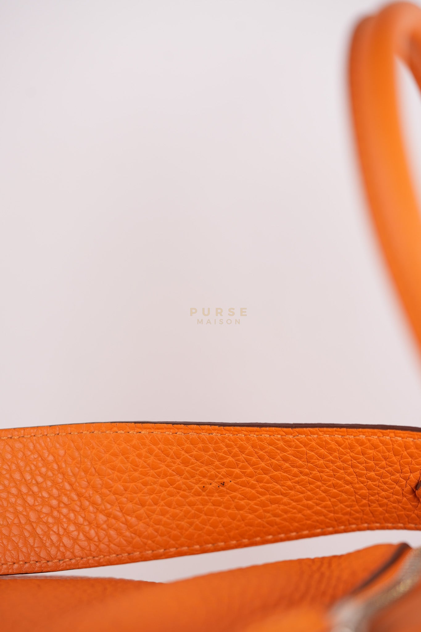 Lindy 36 Orange Clemence Leather Palladium Hardware Stamp Square O(2011) | Purse Maison Luxury Bags Shop