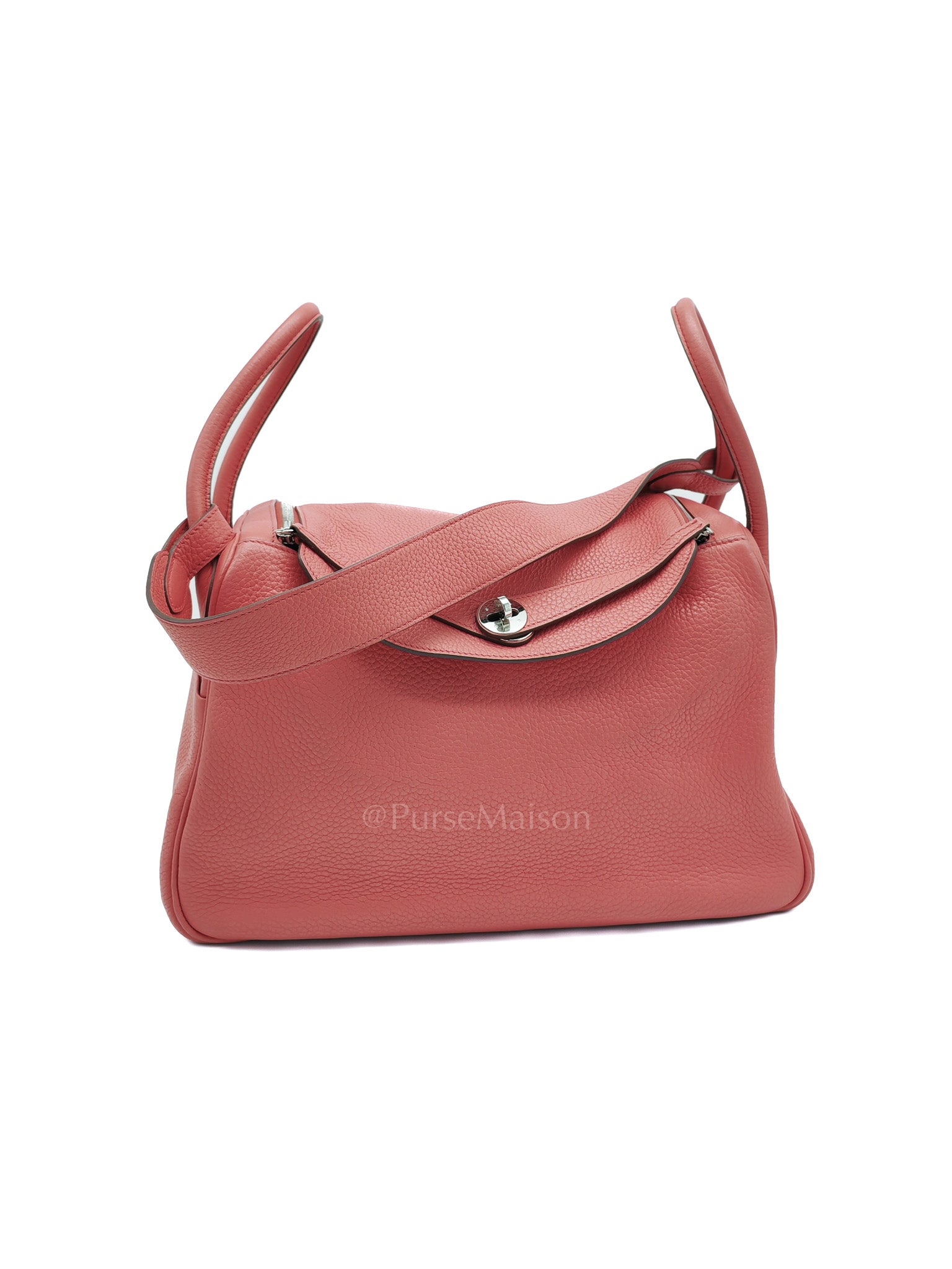 Lindy 34 Salmon Pink Clemence Leather in Palladium Hardware Stamp N Square(2010) | Purse Maison Luxury Bags Shop