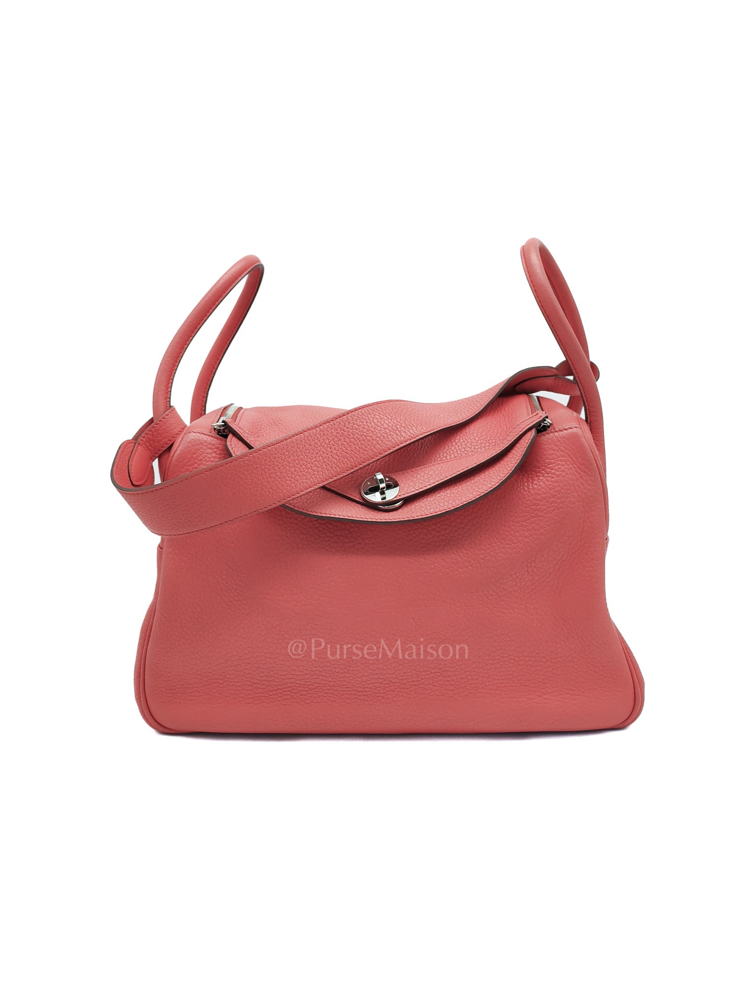 Lindy 34 Salmon Pink Clemence Leather in Palladium Hardware Stamp N Square(2010) | Purse Maison Luxury Bags Shop