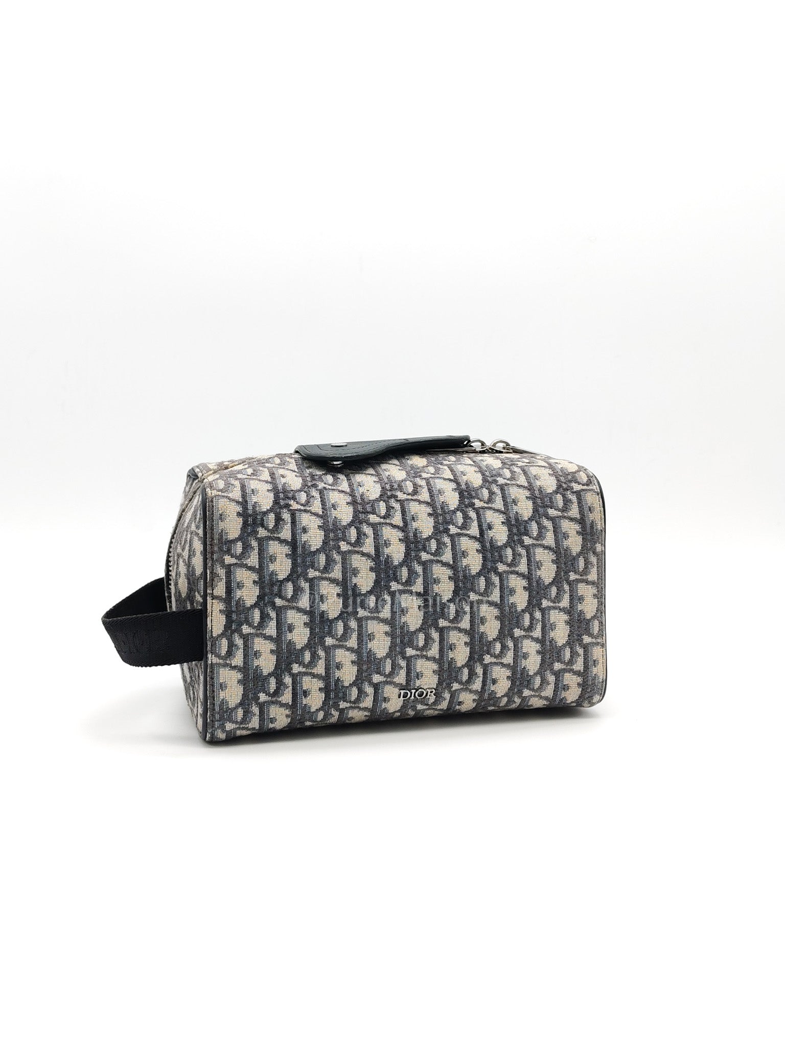 Lingot 22 Toiletry Pouch in Blue Oblique Jacquard Canvas | Purse Maison Luxury Bags Shop