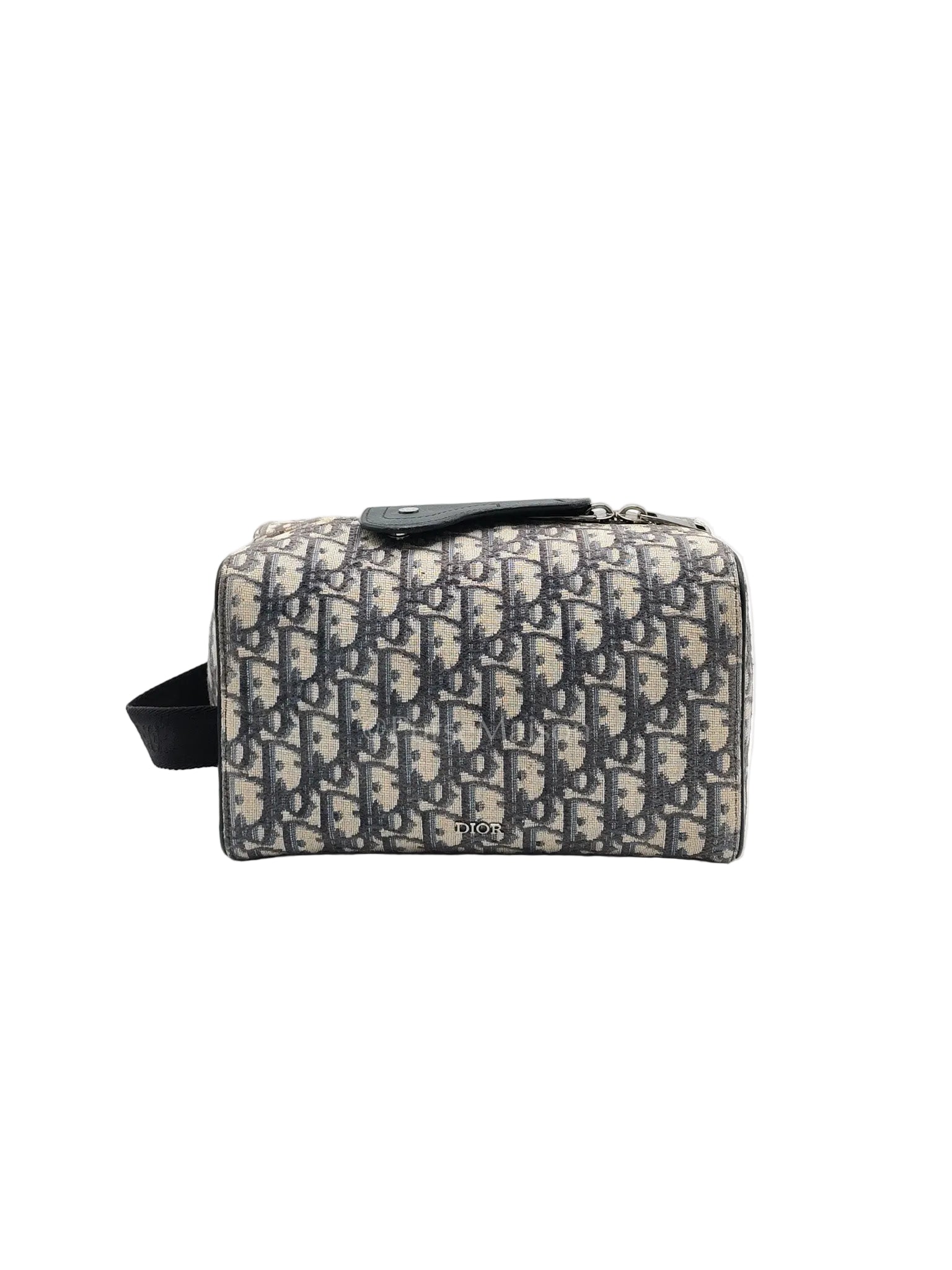 Lingot 22 Toiletry Pouch in Blue Oblique Jacquard Canvas | Purse Maison Luxury Bags Shop